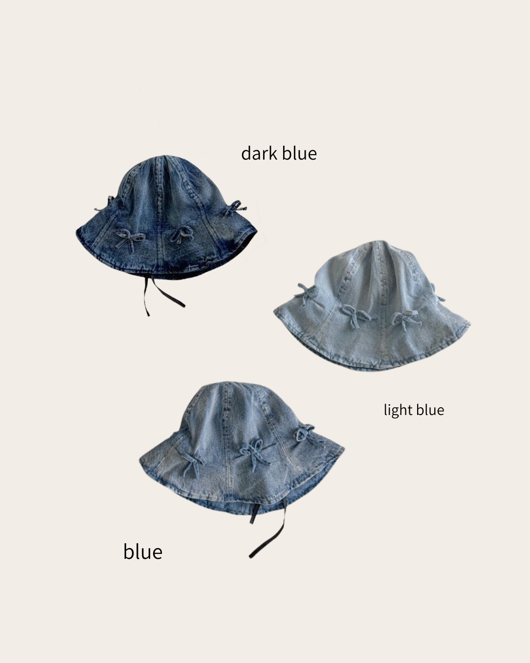 Ribbon Denim Hat【A266】