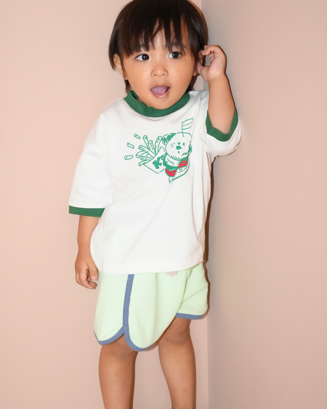 Hamburger Dog Ringer T-Shirt【110135】 (green)