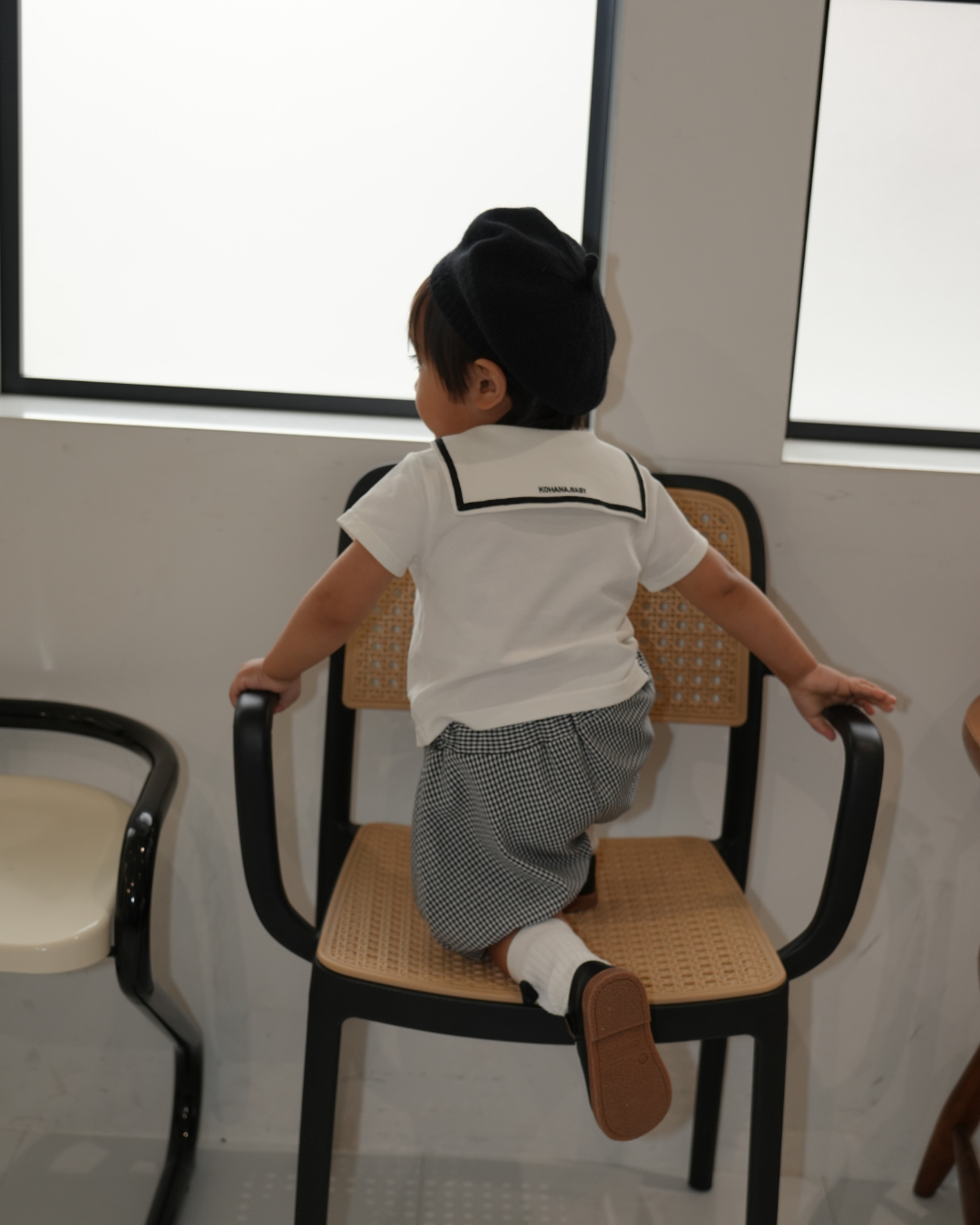 Check Pattern Bow Tie Sailor Set up【110213】 (black)