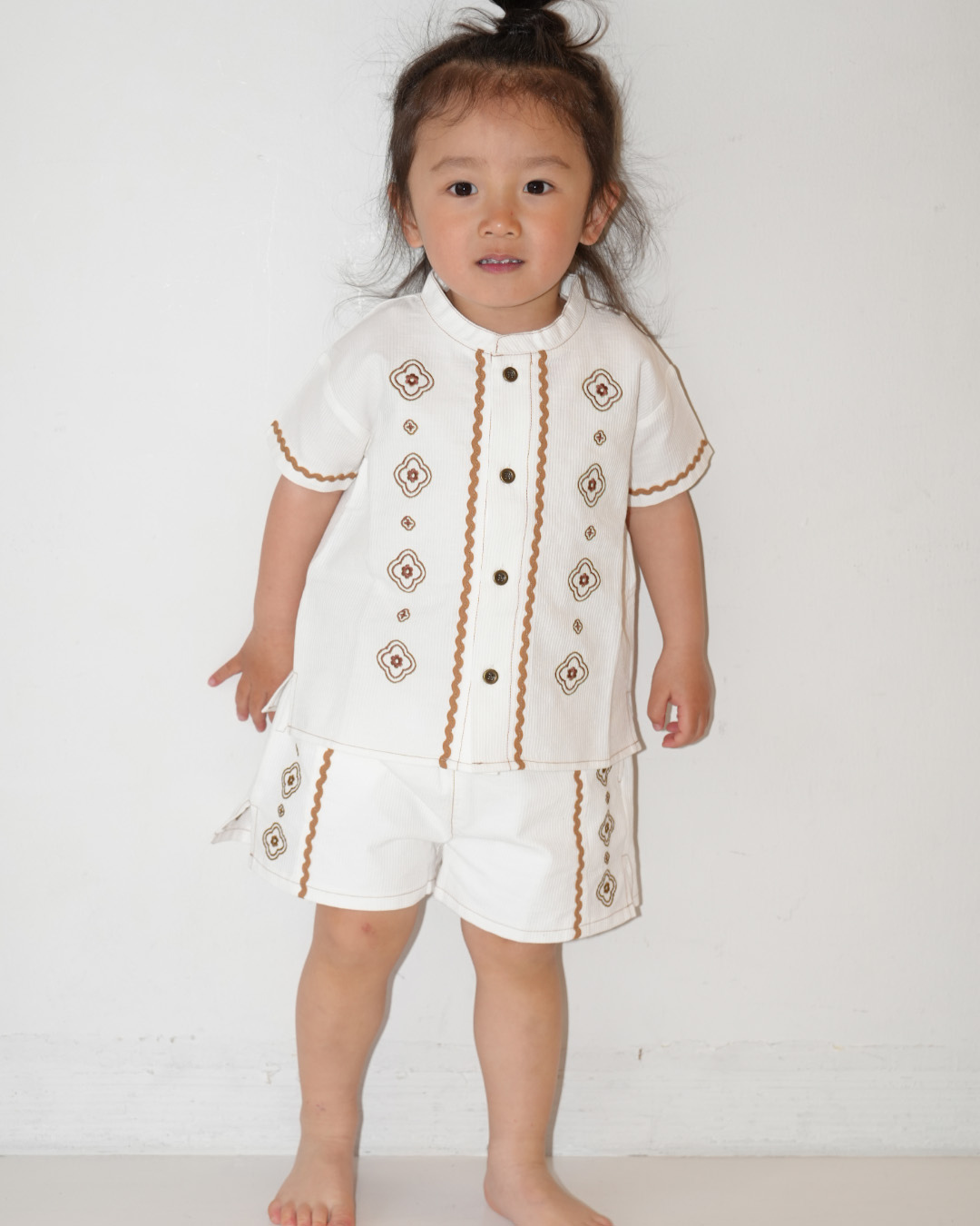 Arabian Vintage Tile Embroidered Shirt【110272】