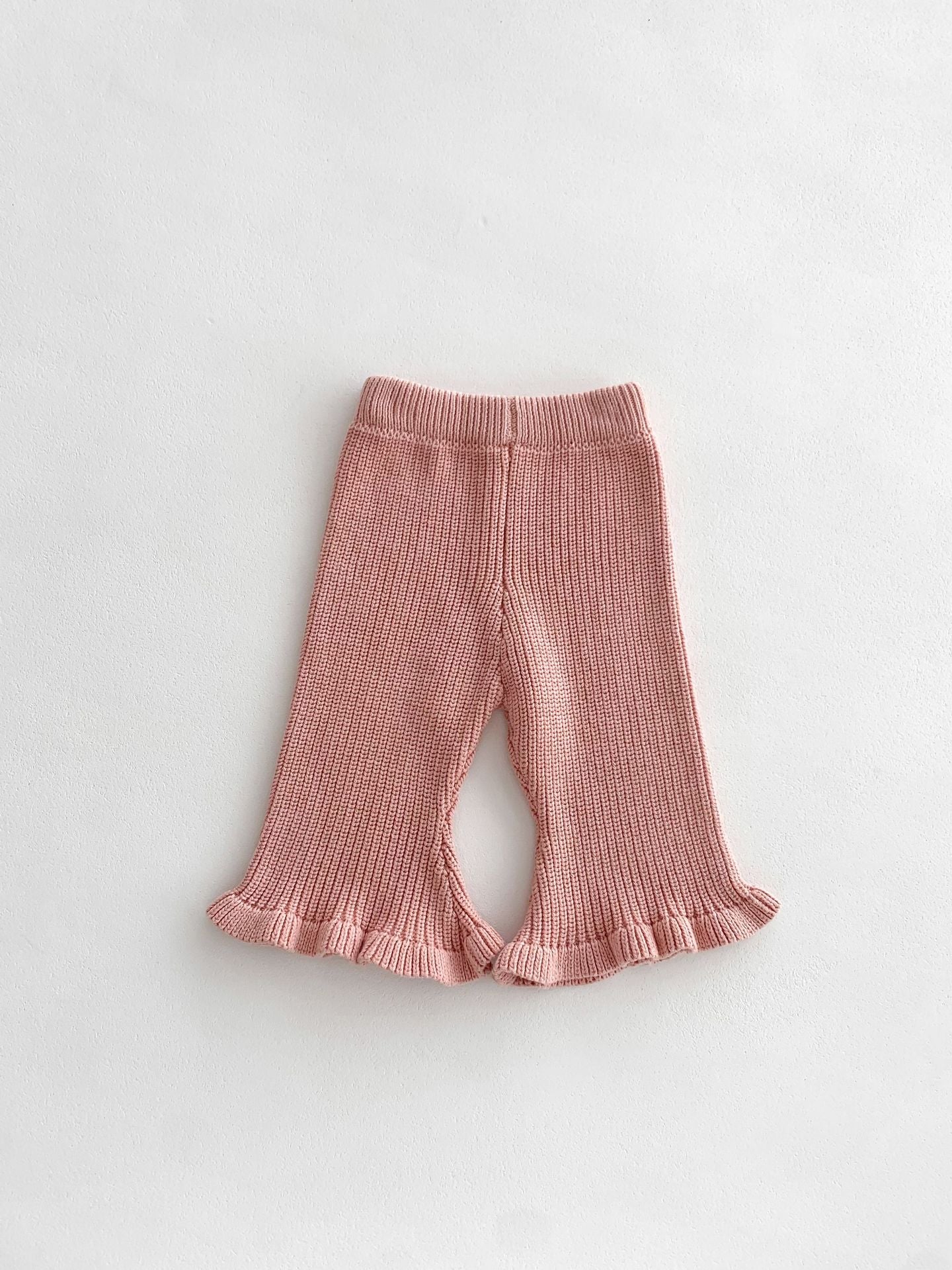 One color frill knit pants [N3217] 