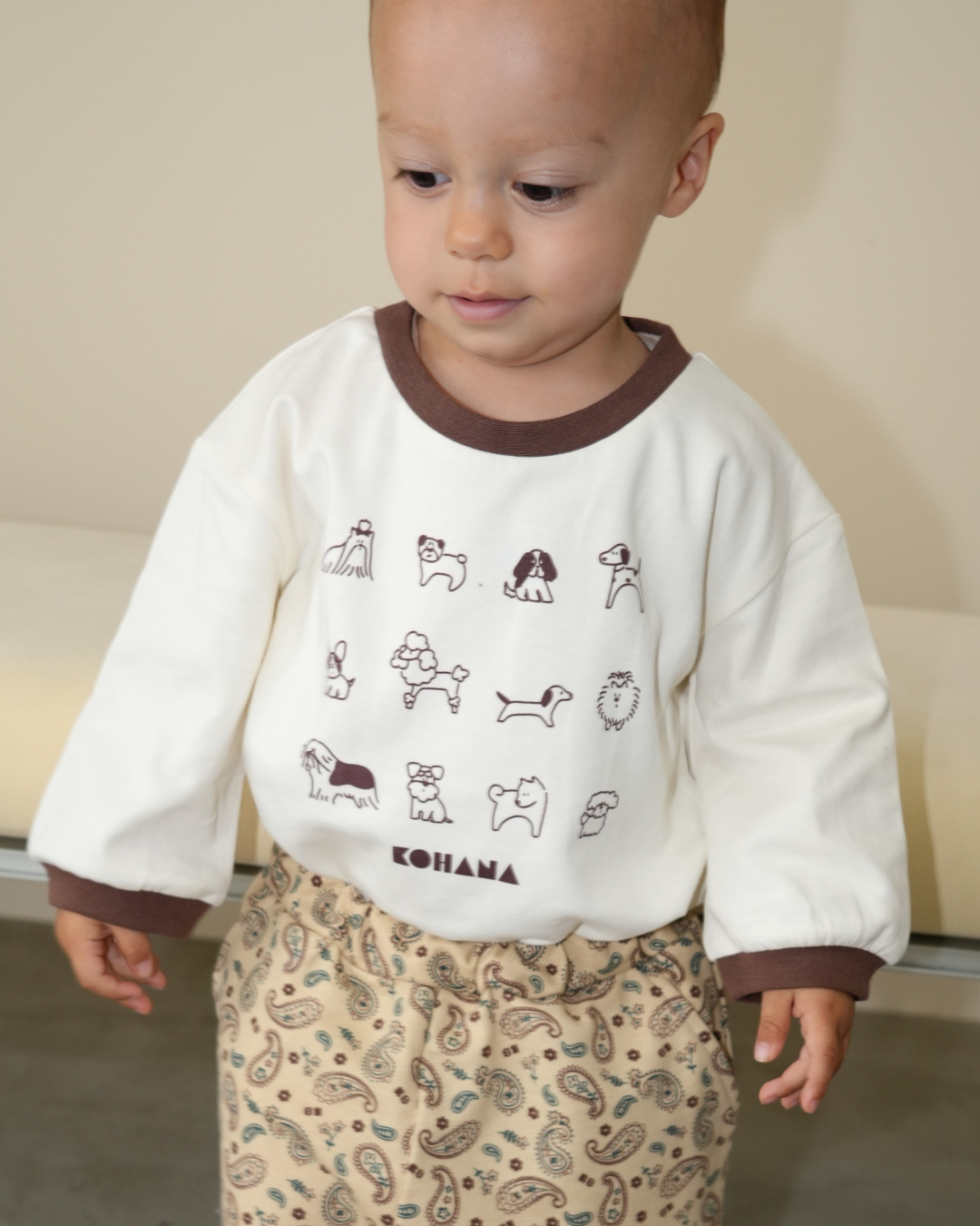 Dog illustration smooth tops【110344】 (white)
