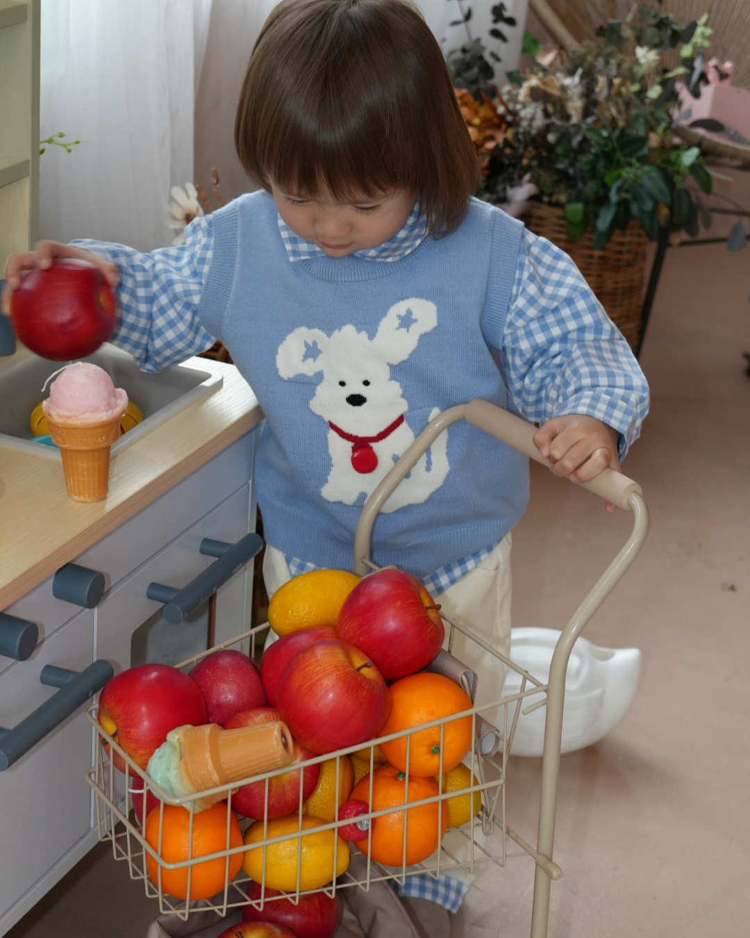 Dog Blue Knit Vest【K288】