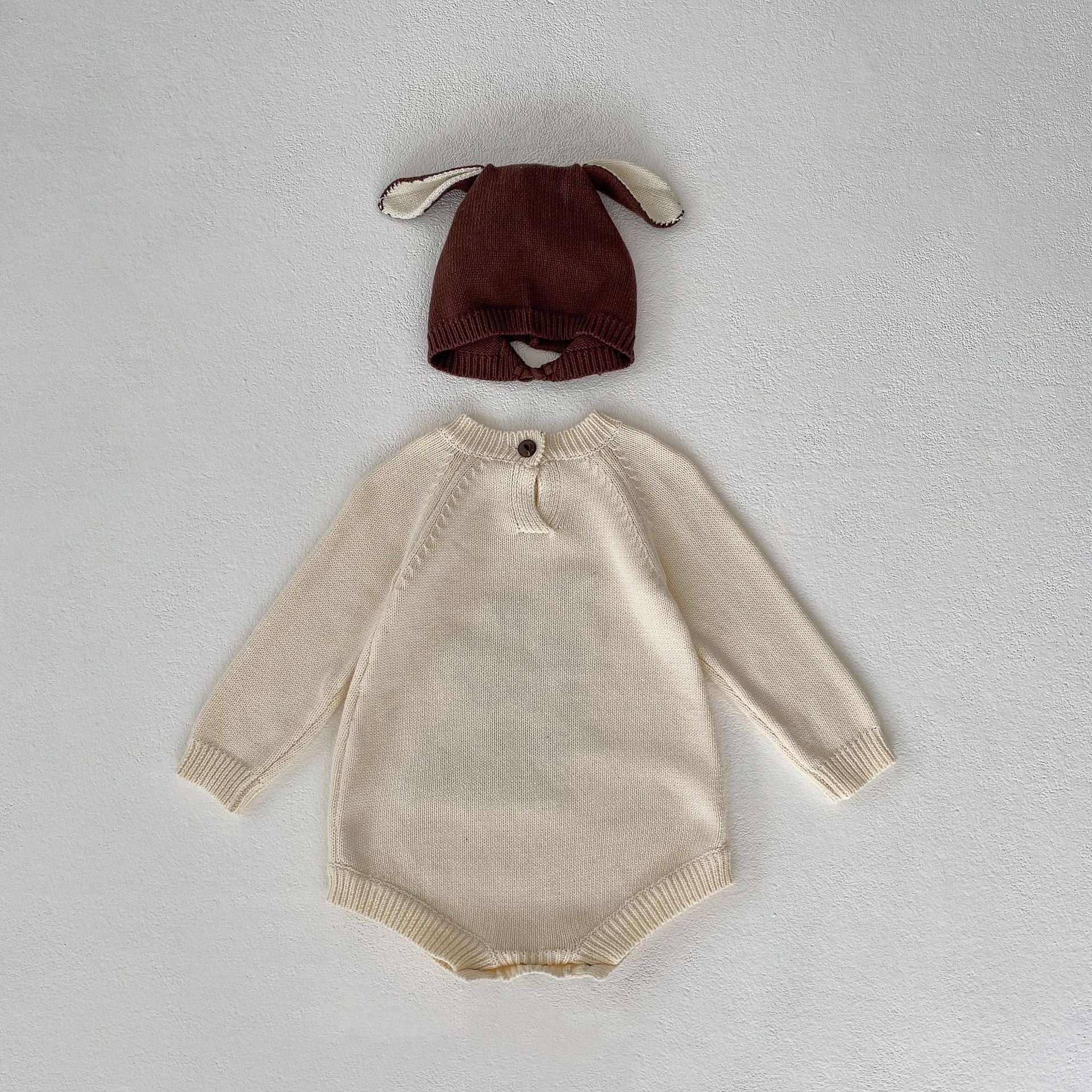 Bambi knit romper/bonnet [N3173]