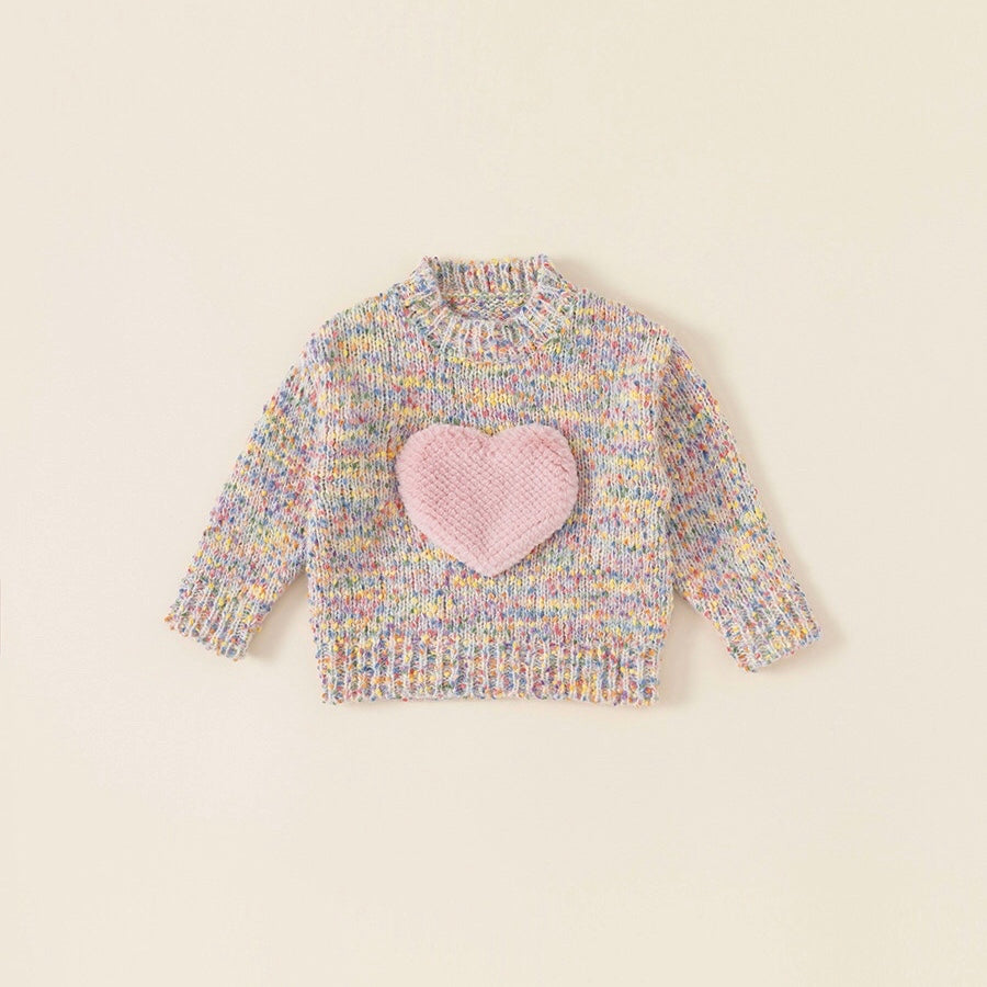 Colorful heart knit pullover [K185] 