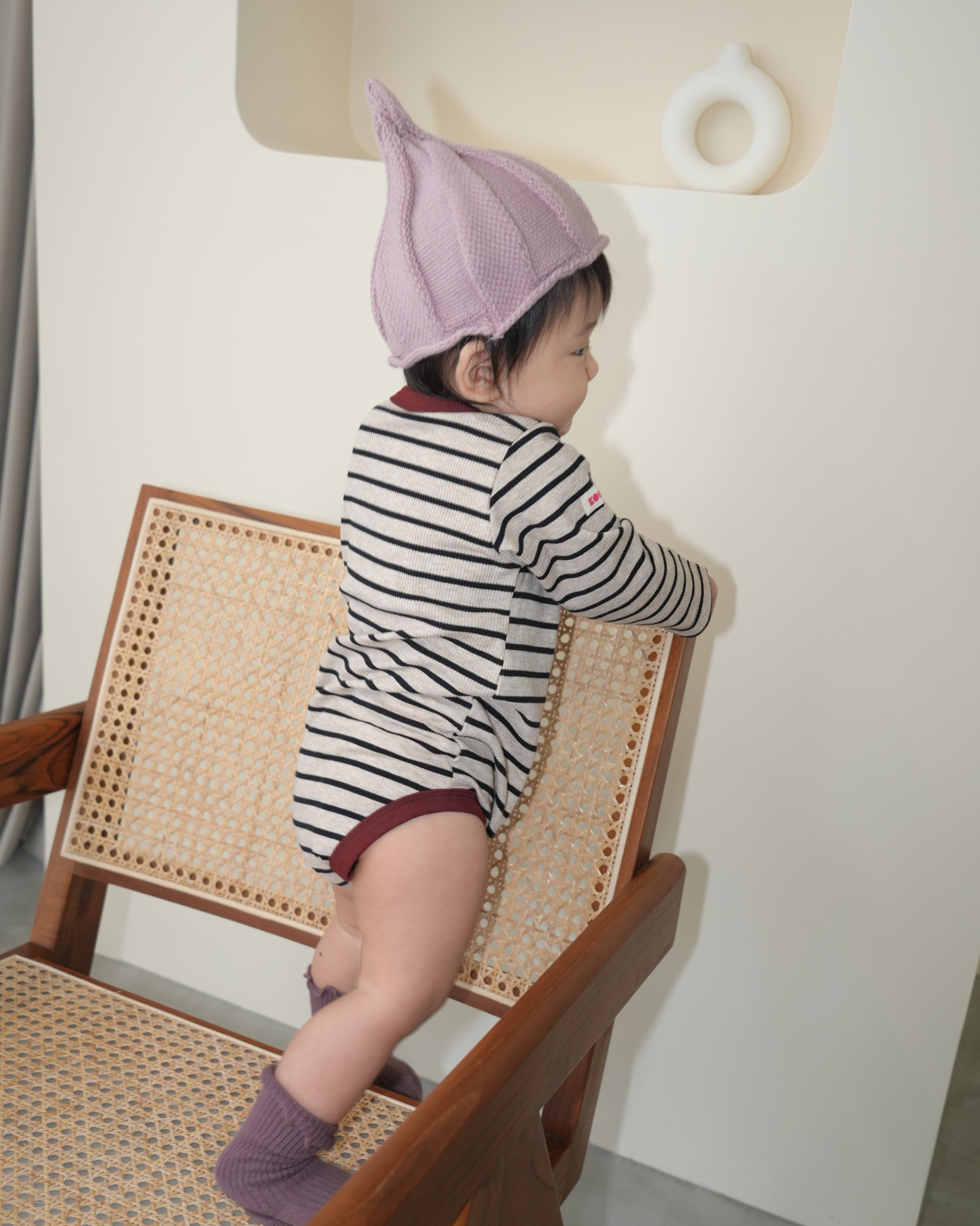 Striped Merrow Romper【110405】 (brown)