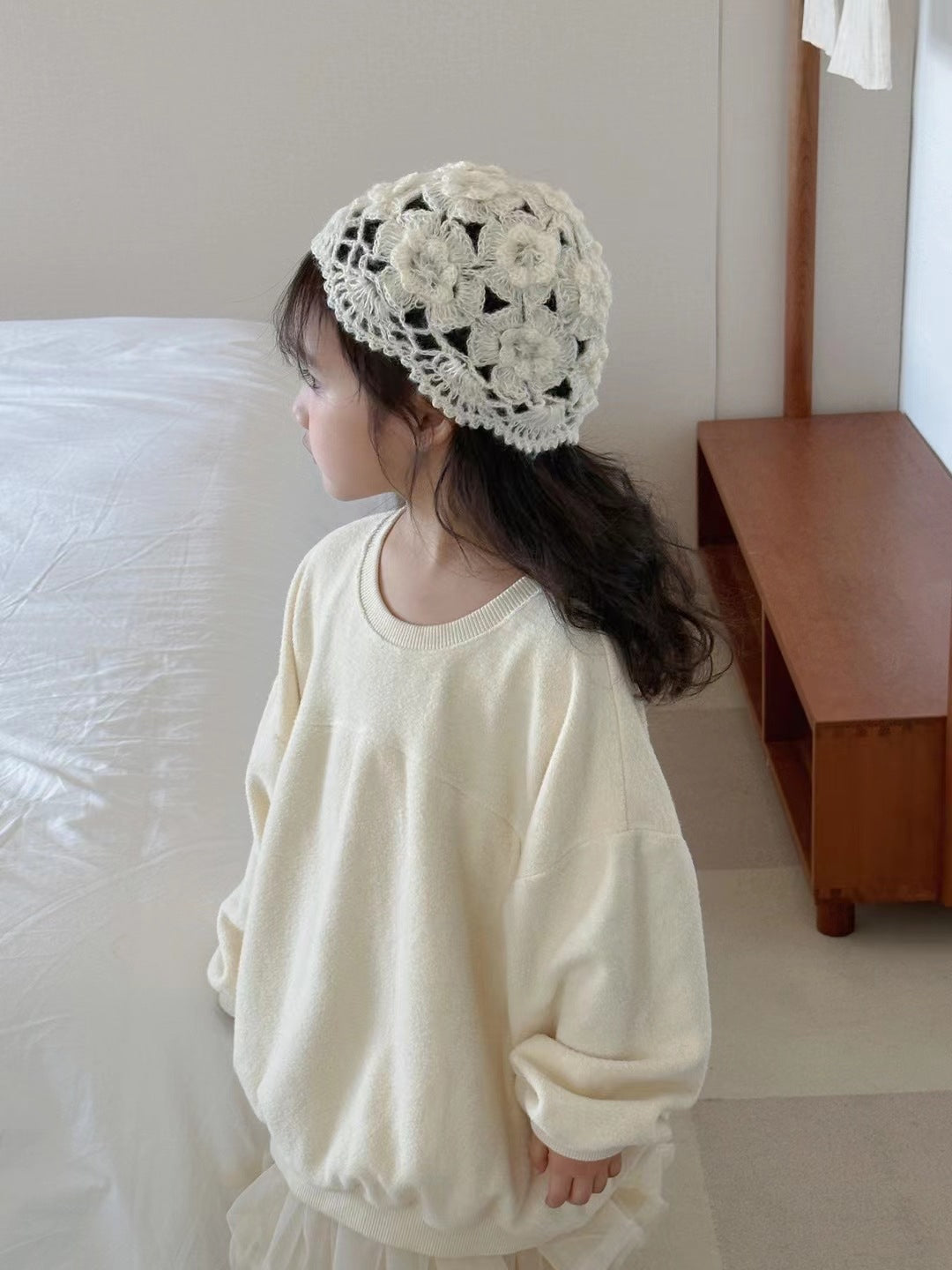 Openwork lace flower hat (large) [A229]