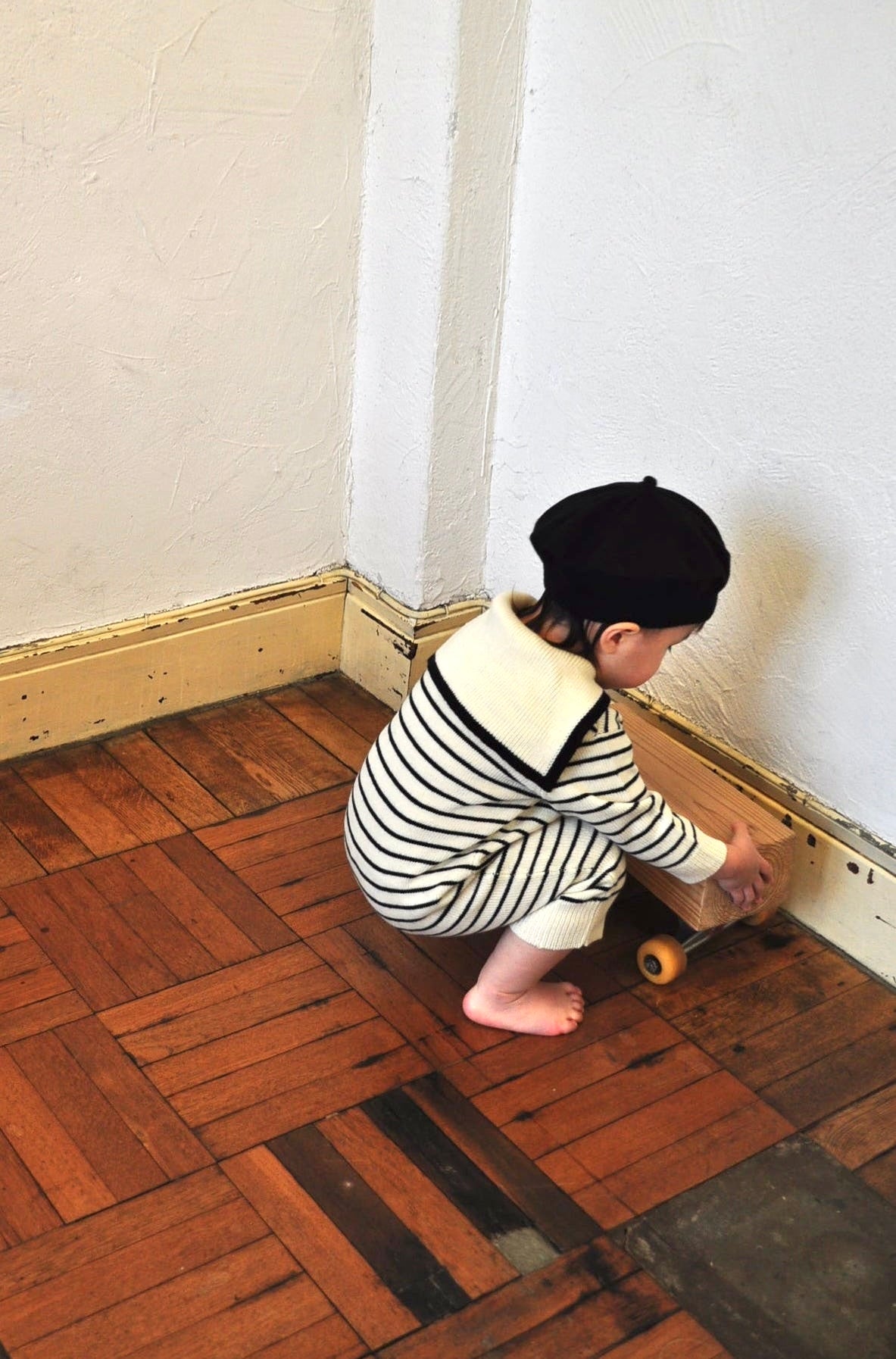 Sailor Collar Knit Cover All(border)