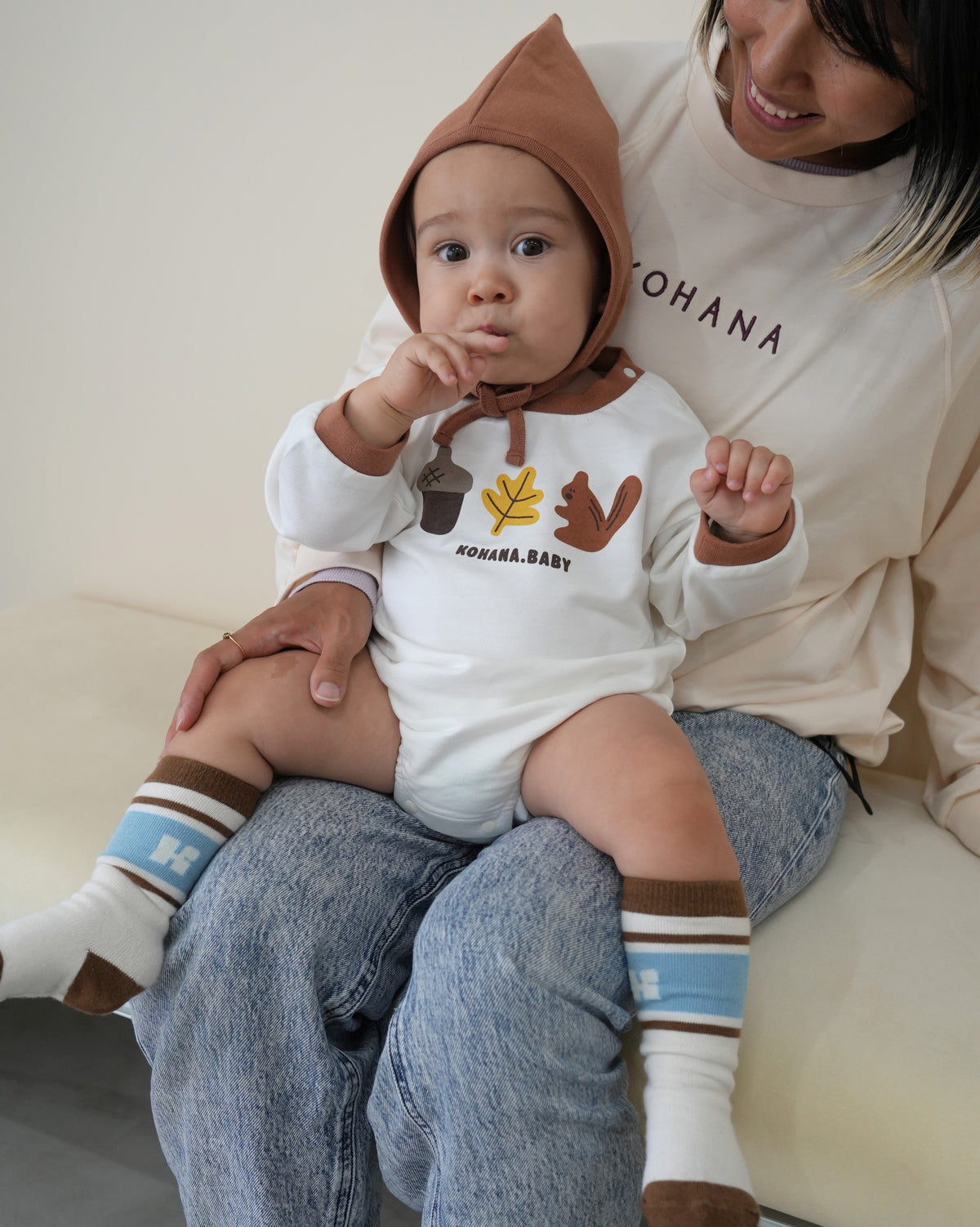 Squirrel Rompers with Bonnet【110370】