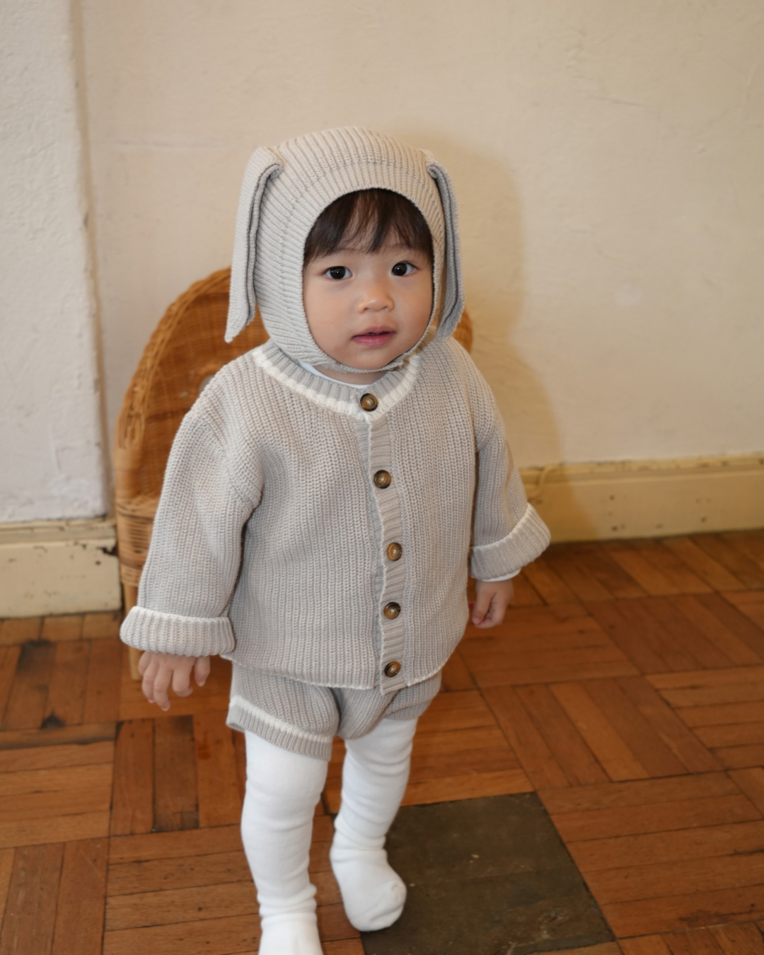 Rabbit Knit Three Piece(gray)