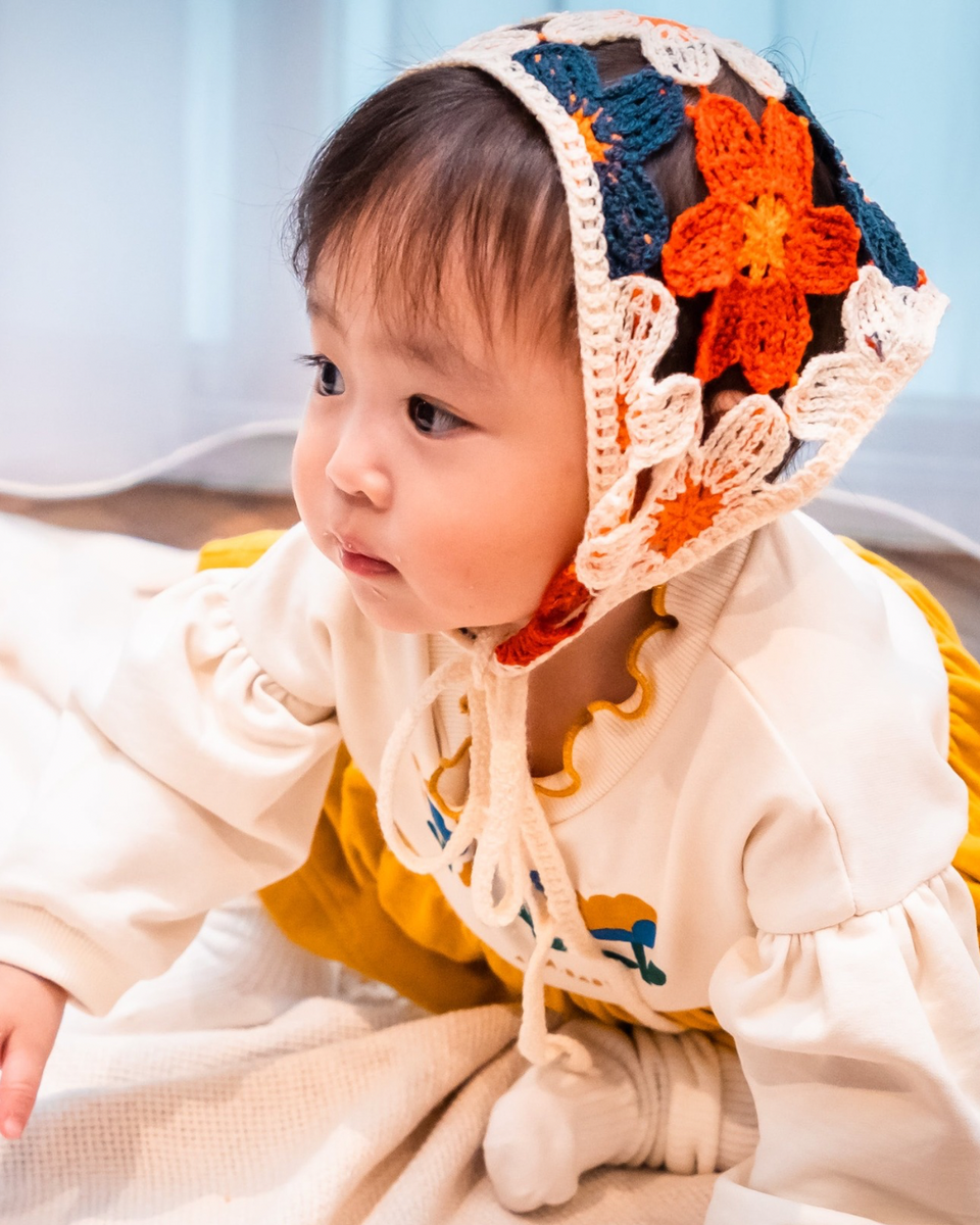 予約商品)かぎ編みフラワーバンダナ【A297】