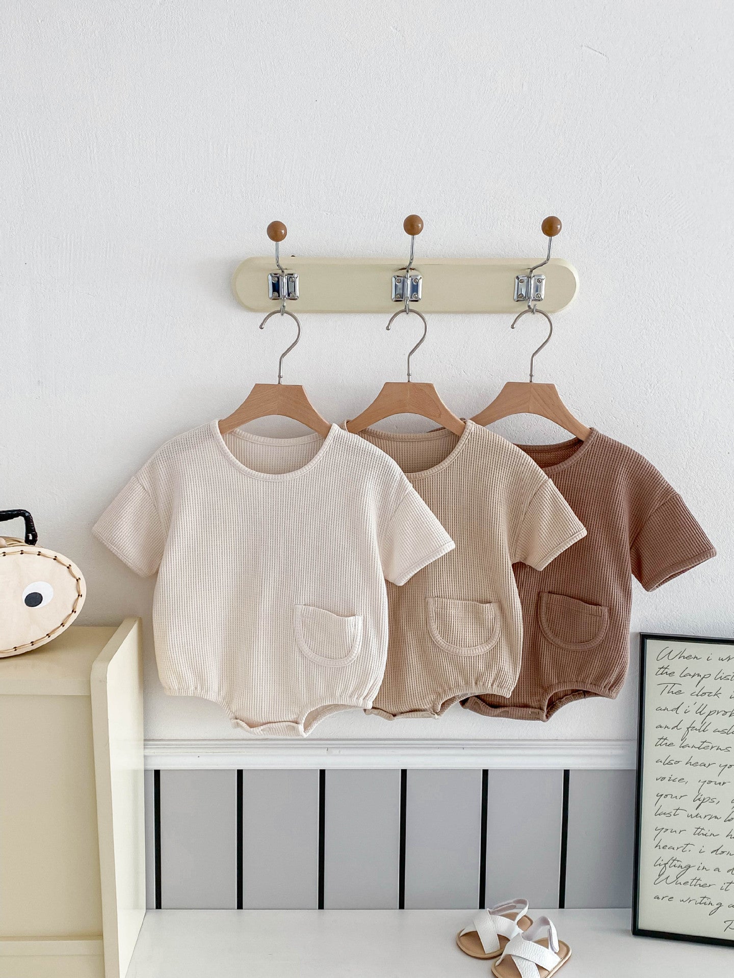 ワッフルポケットロンパース【N3499】