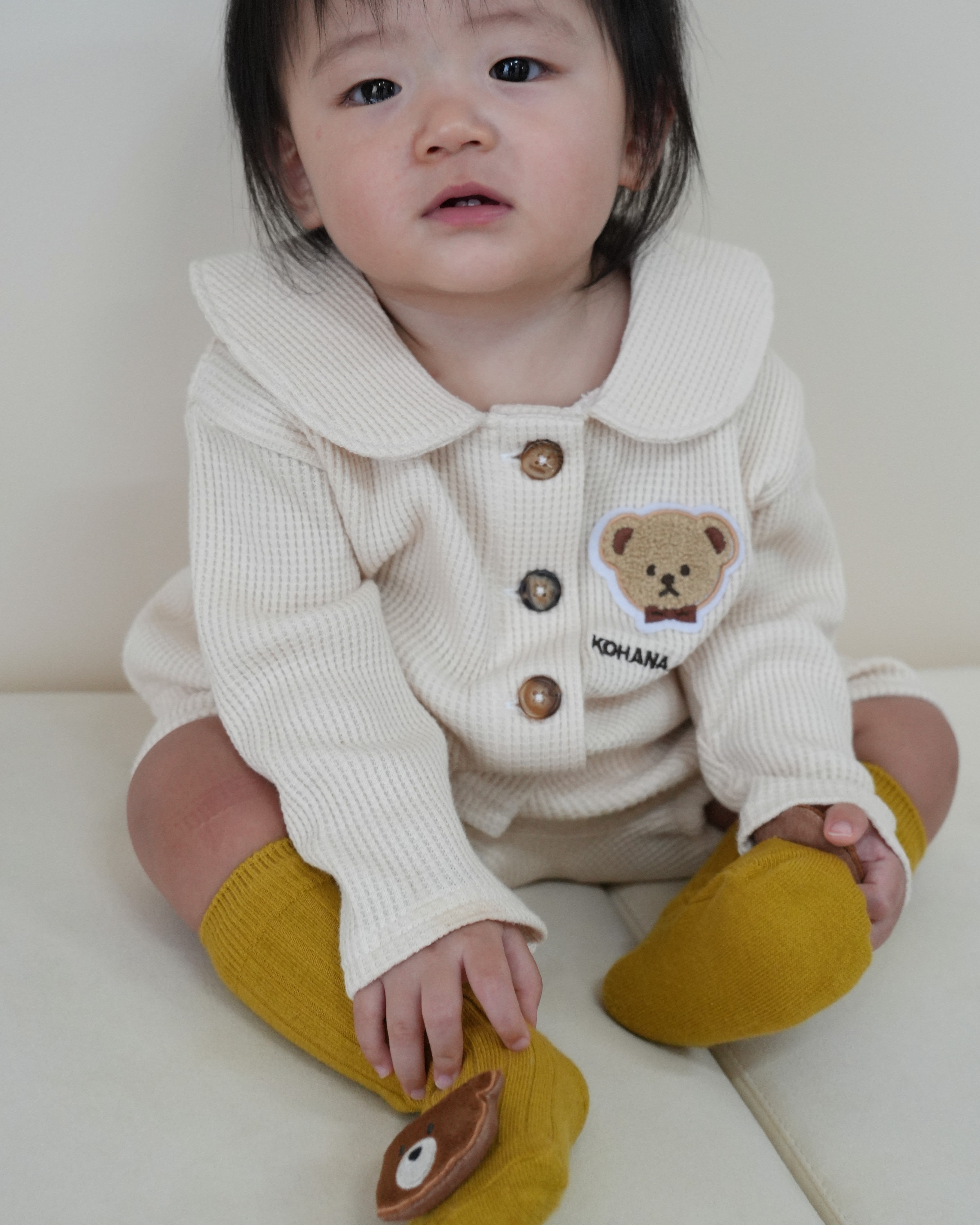 Bear Patch Waffle Bloomer Set【110332】