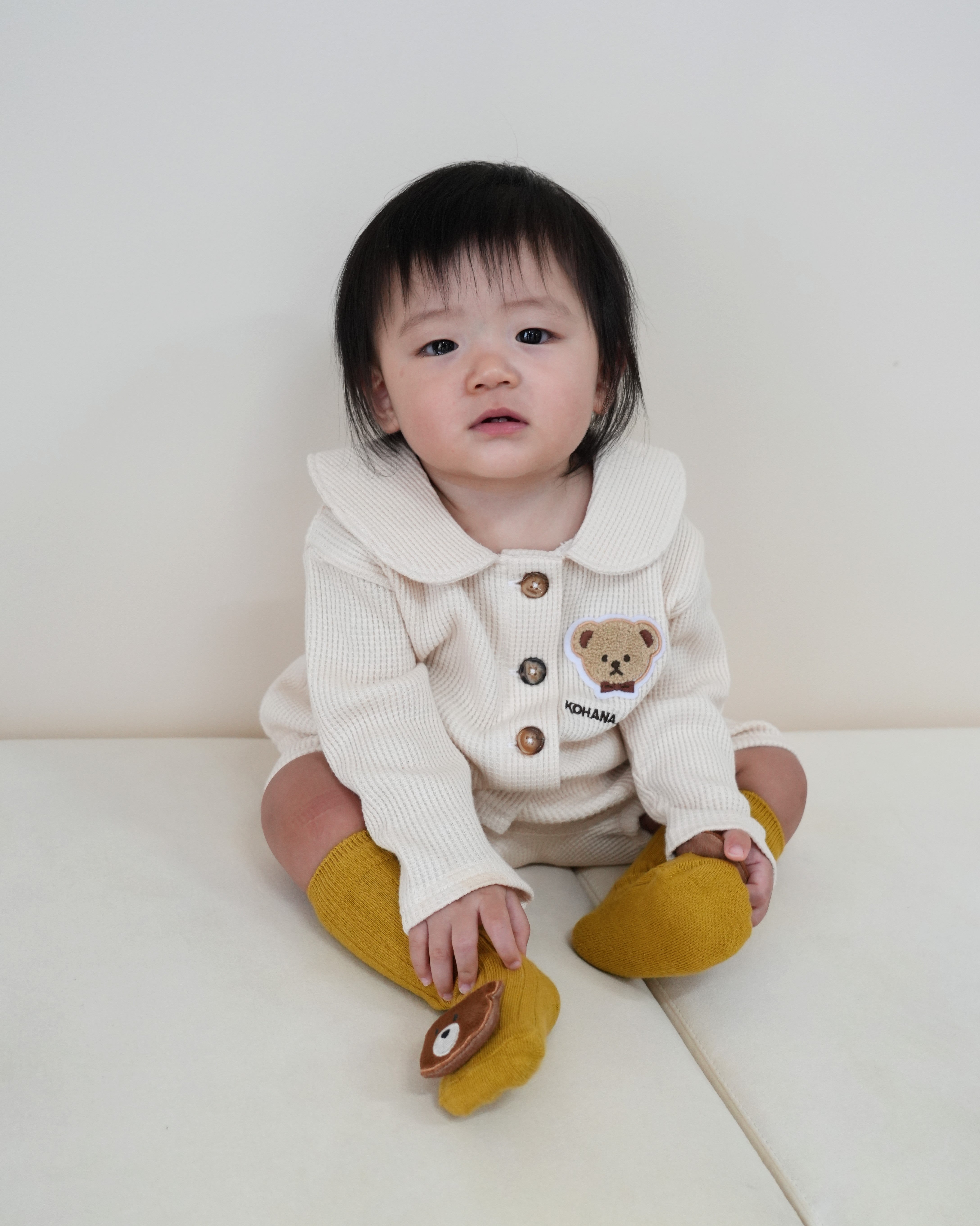 Bear Patch Waffle Bloomer Set【110332】