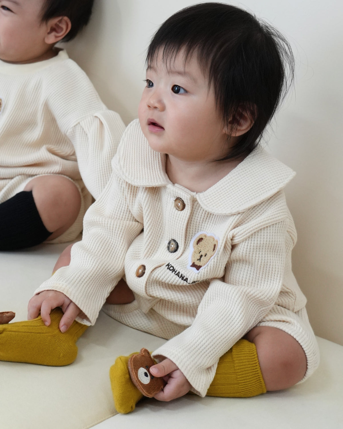 Bear Patch Waffle Bloomer Set【110332】