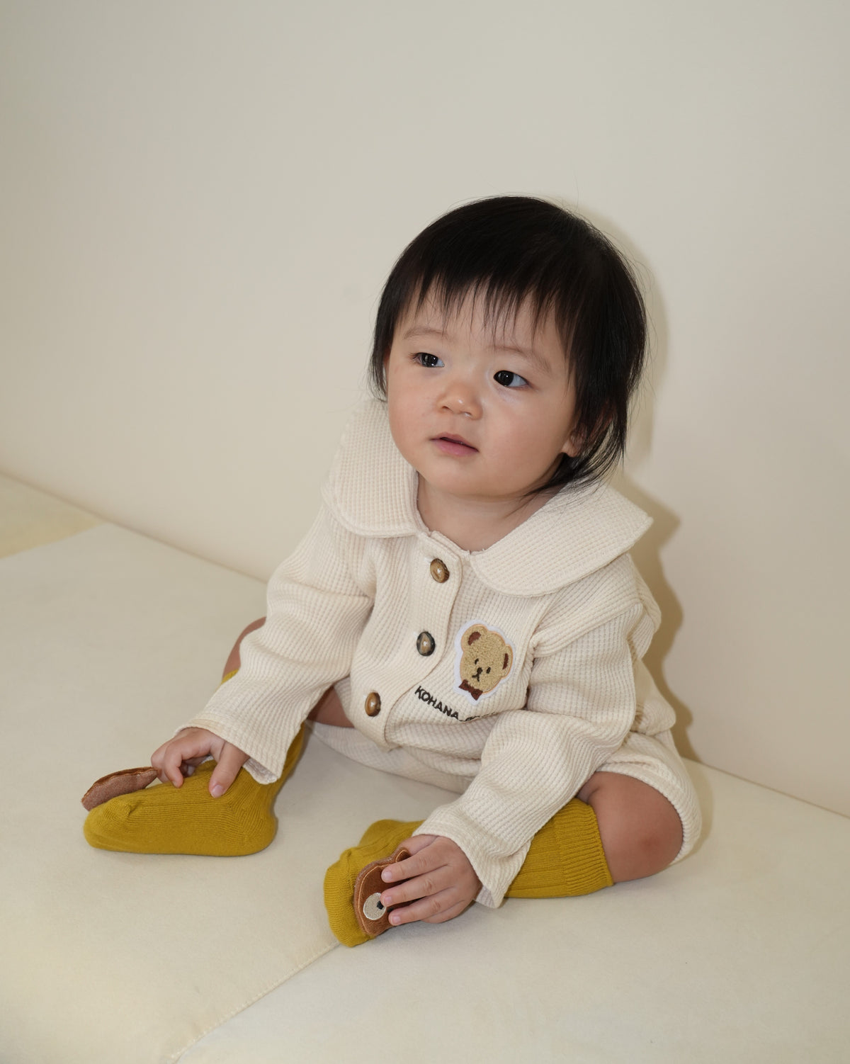 Bear Patch Waffle Bloomer Set【110332】