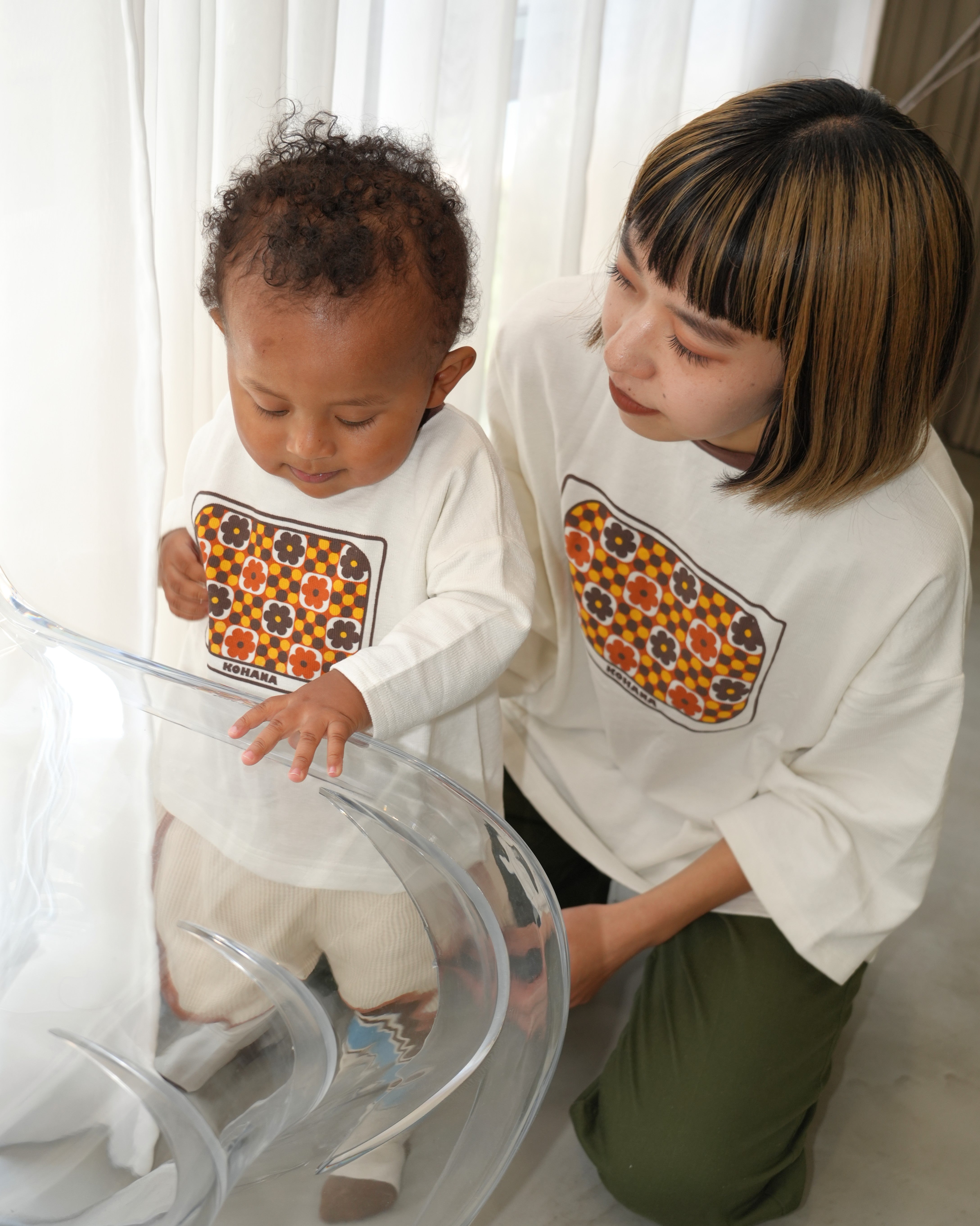 Retro Dot Flower 3/4 Sleeve T-Shirt (Kids') [110306]