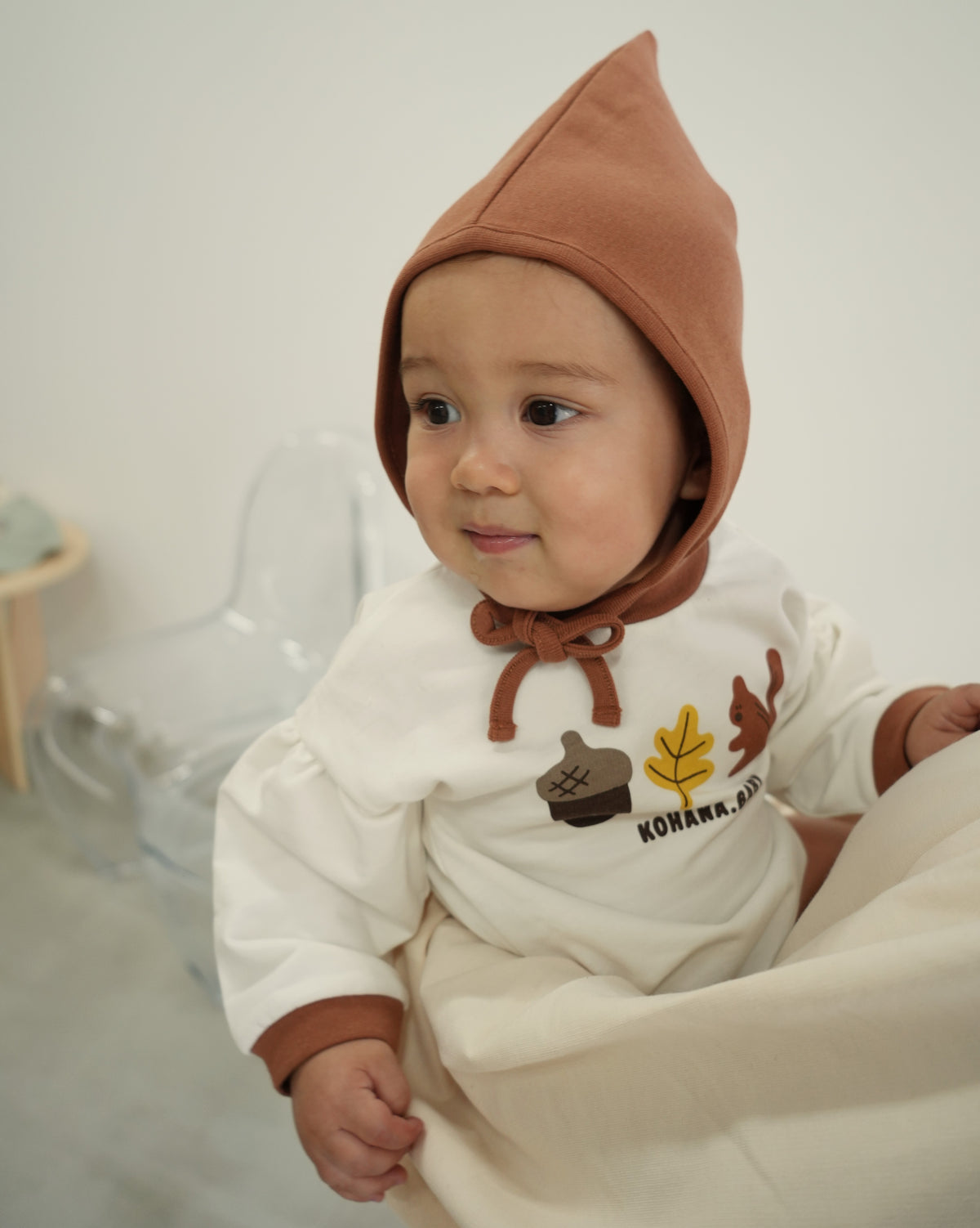 Squirrel Rompers with Bonnet【110370】
