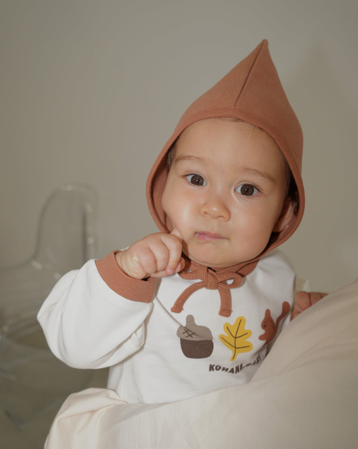 Squirrel Rompers with Bonnet【110370】