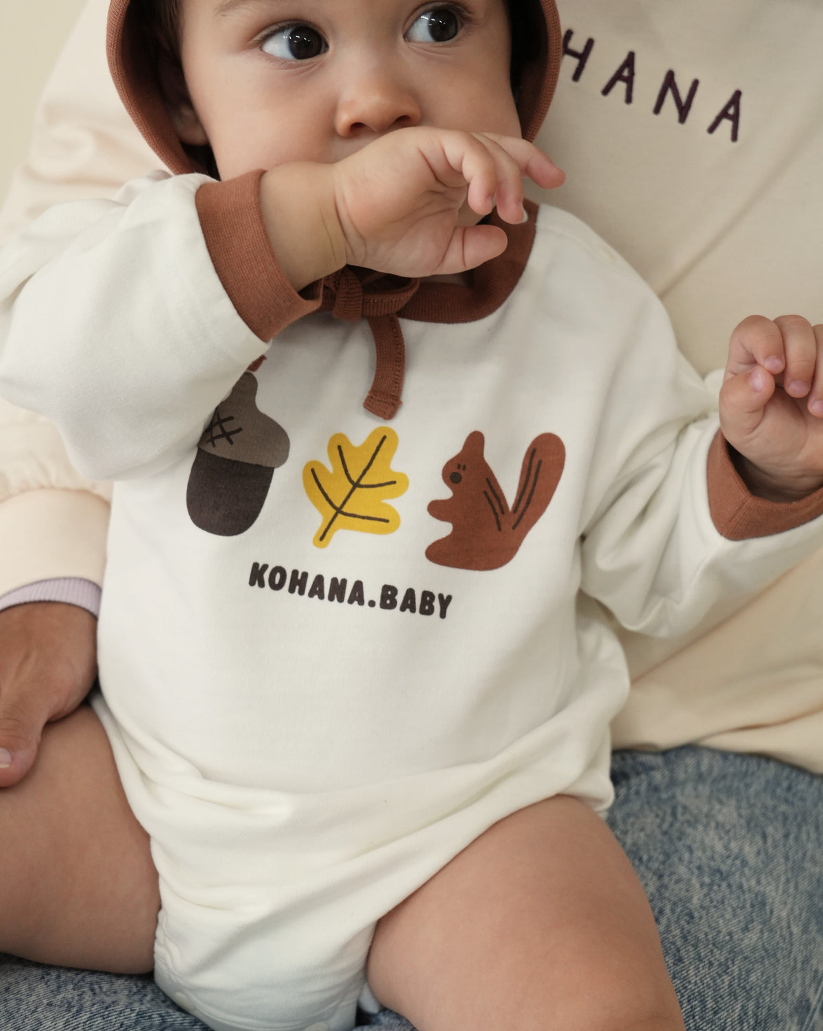 Squirrel Rompers with Bonnet【110370】