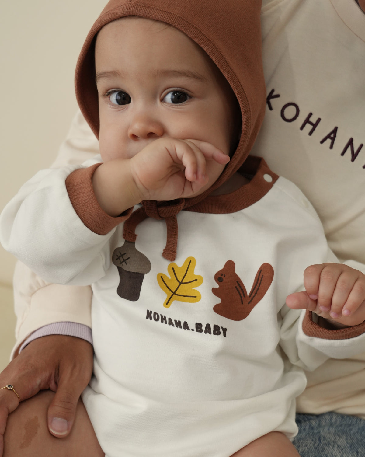 Squirrel Rompers with Bonnet【110370】