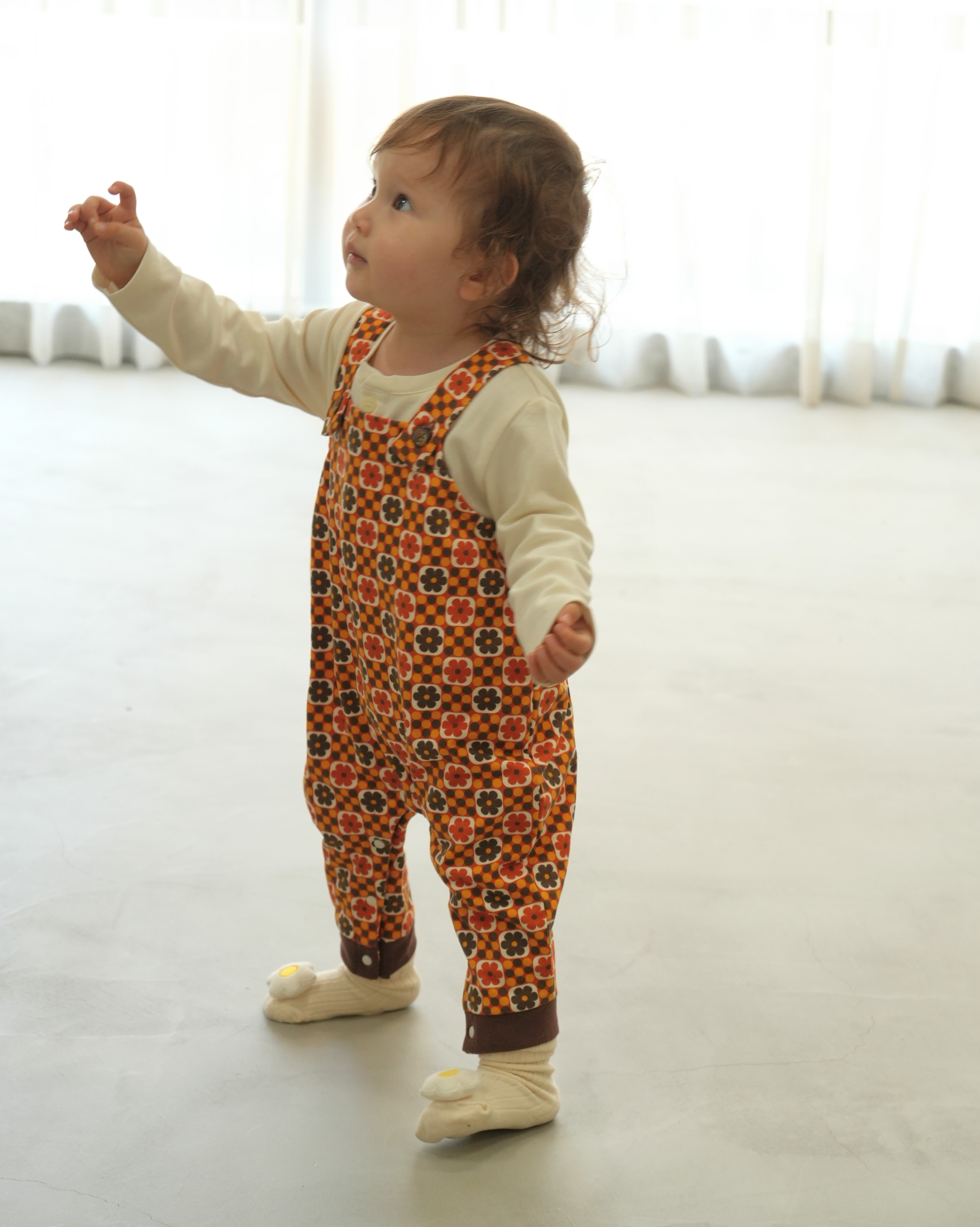 Retro Dot Flower Salopette【110305】