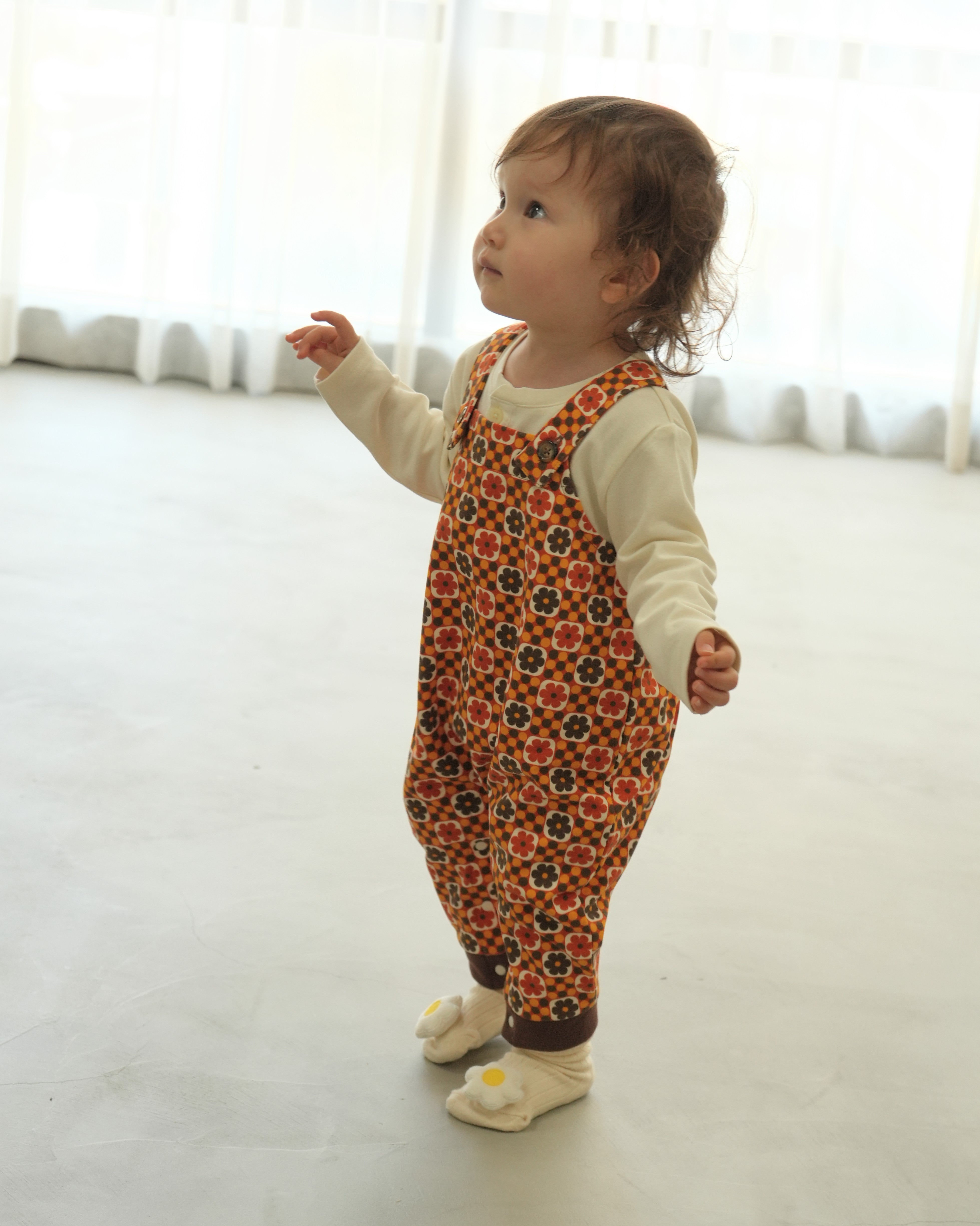 Retro Dot Flower Salopette【110305】