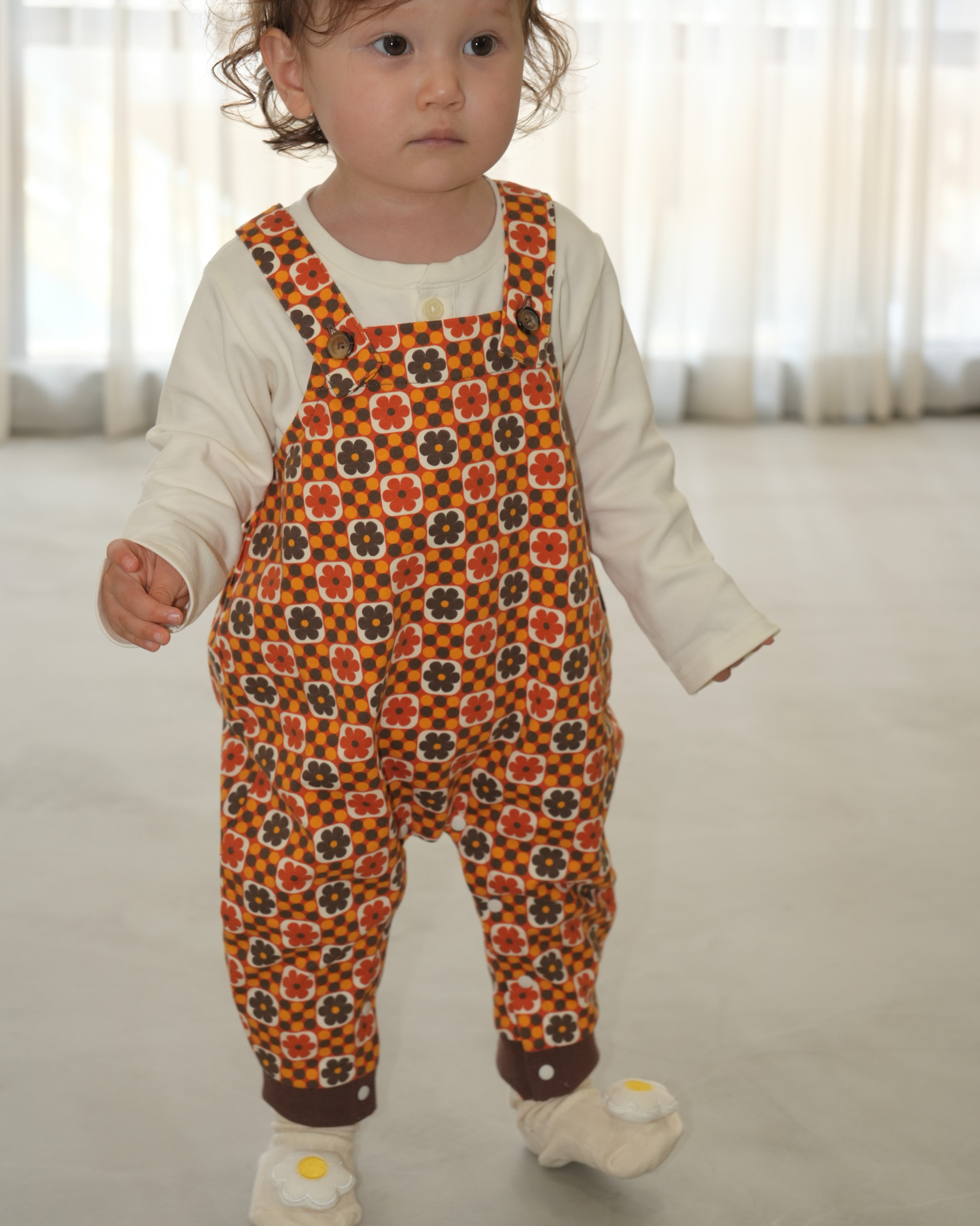 Retro Dot Flower Salopette【110305】