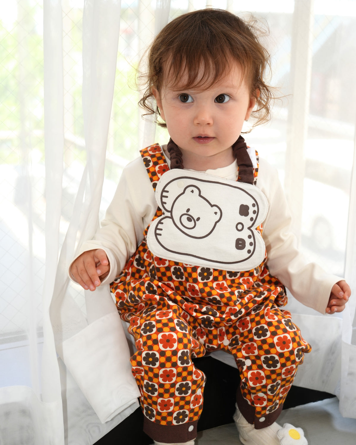 Retro Dot Flower Reversible Bib【110309】