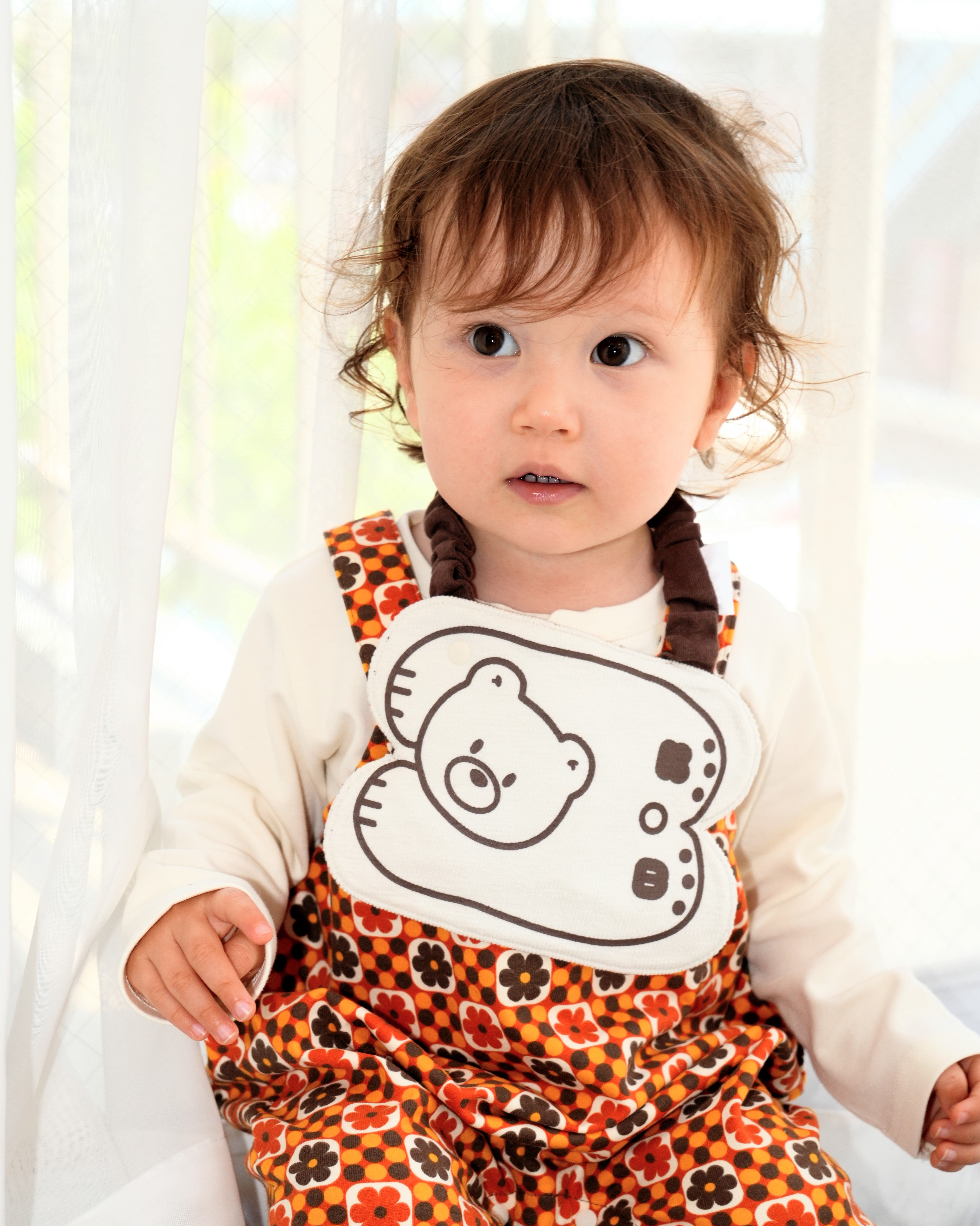 Retro Dot Flower Reversible Bib【110309】