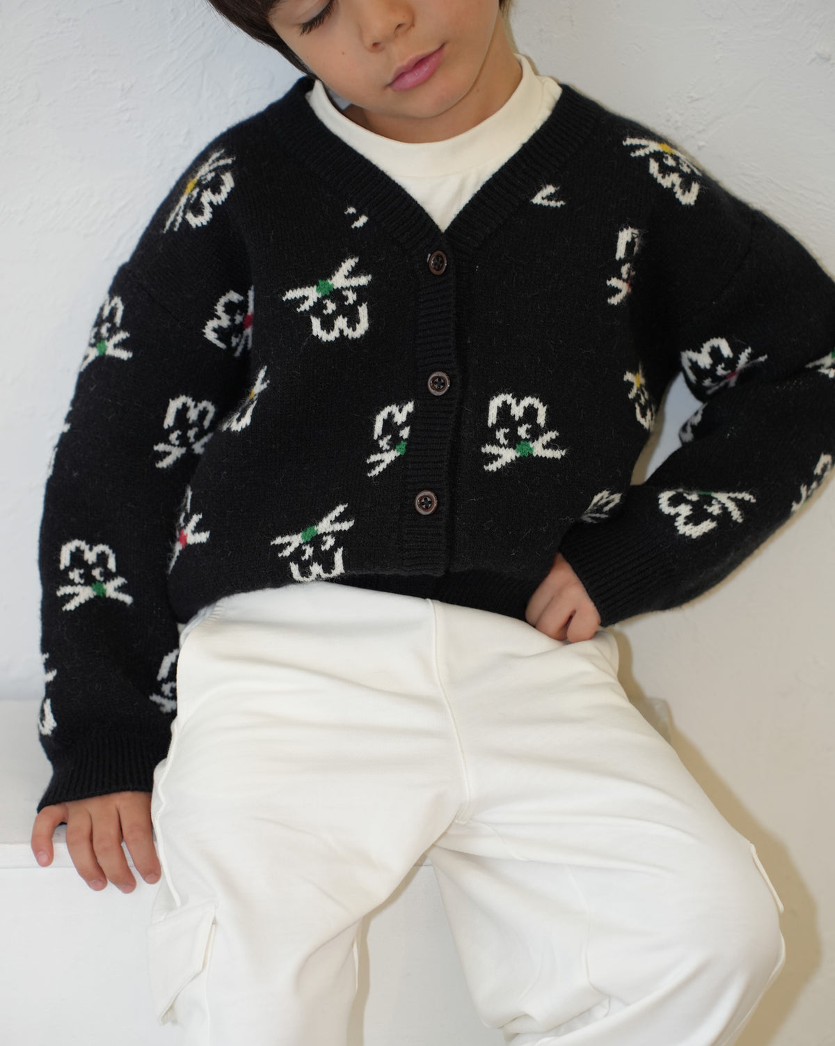 Cat Face Knit Cardigan【110608】