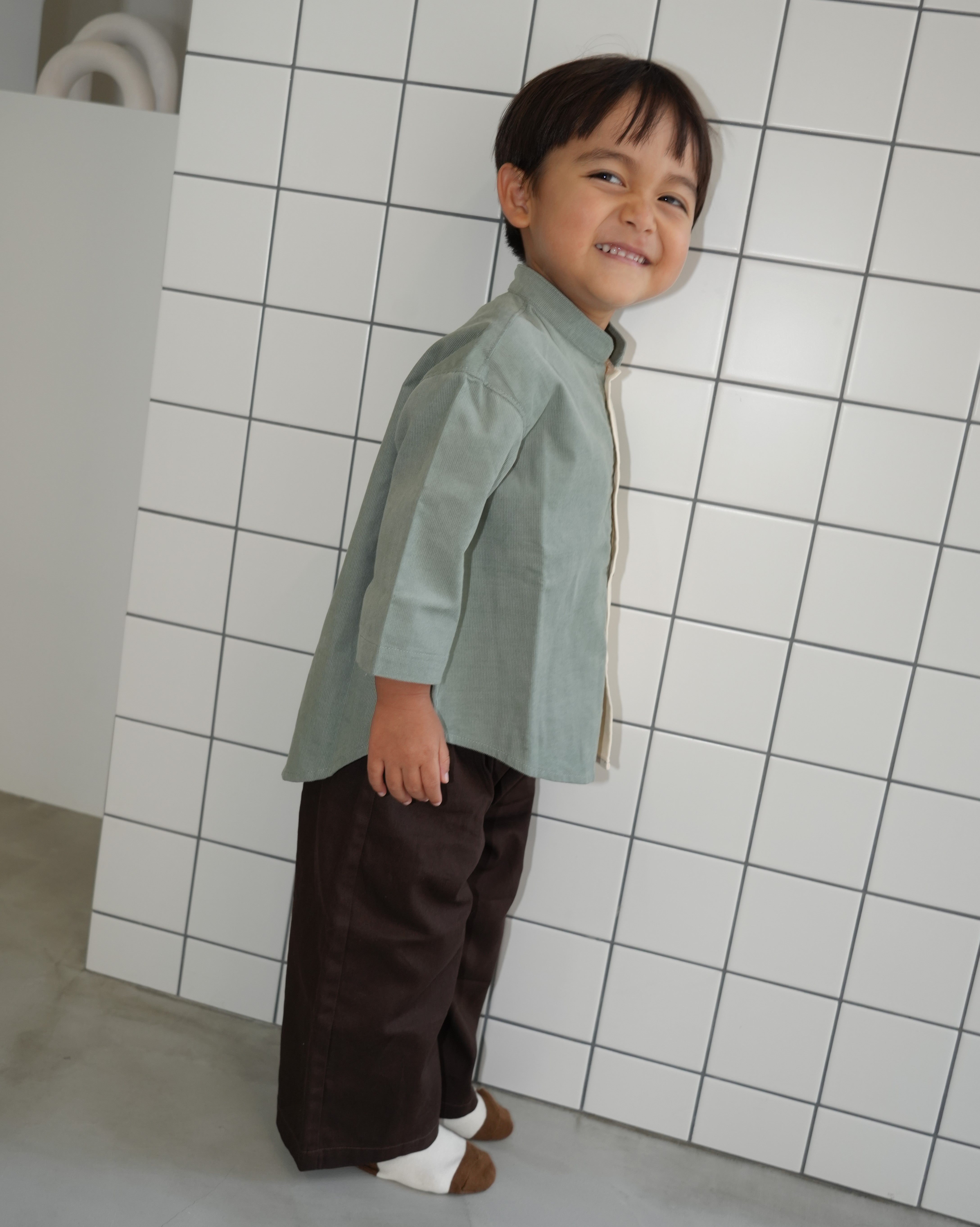 Star Embroidered Cotton Twill Suspender 2-Way Pants【110417】 (dark gray)