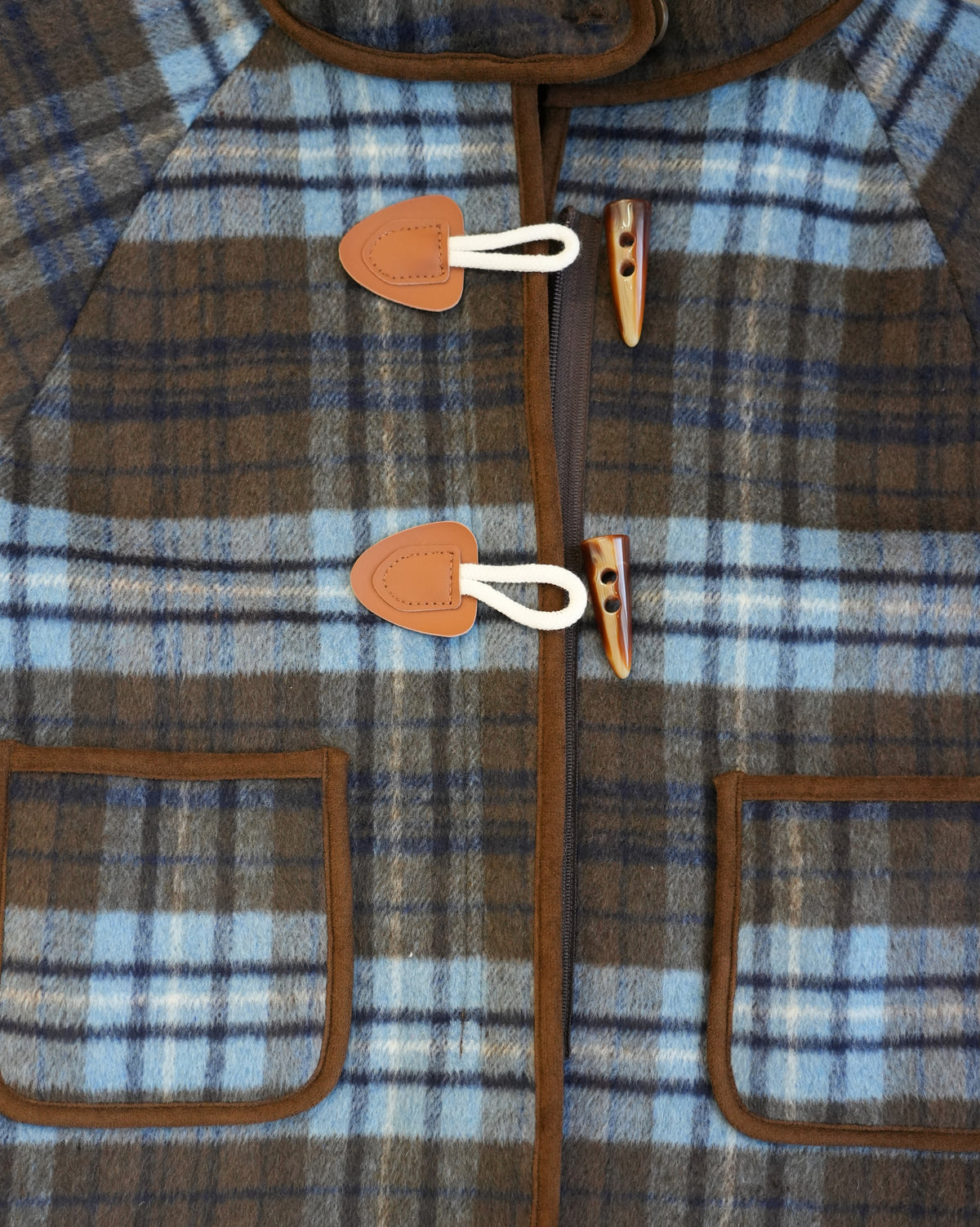 Blue checked duffle coat【110601】 (blue)