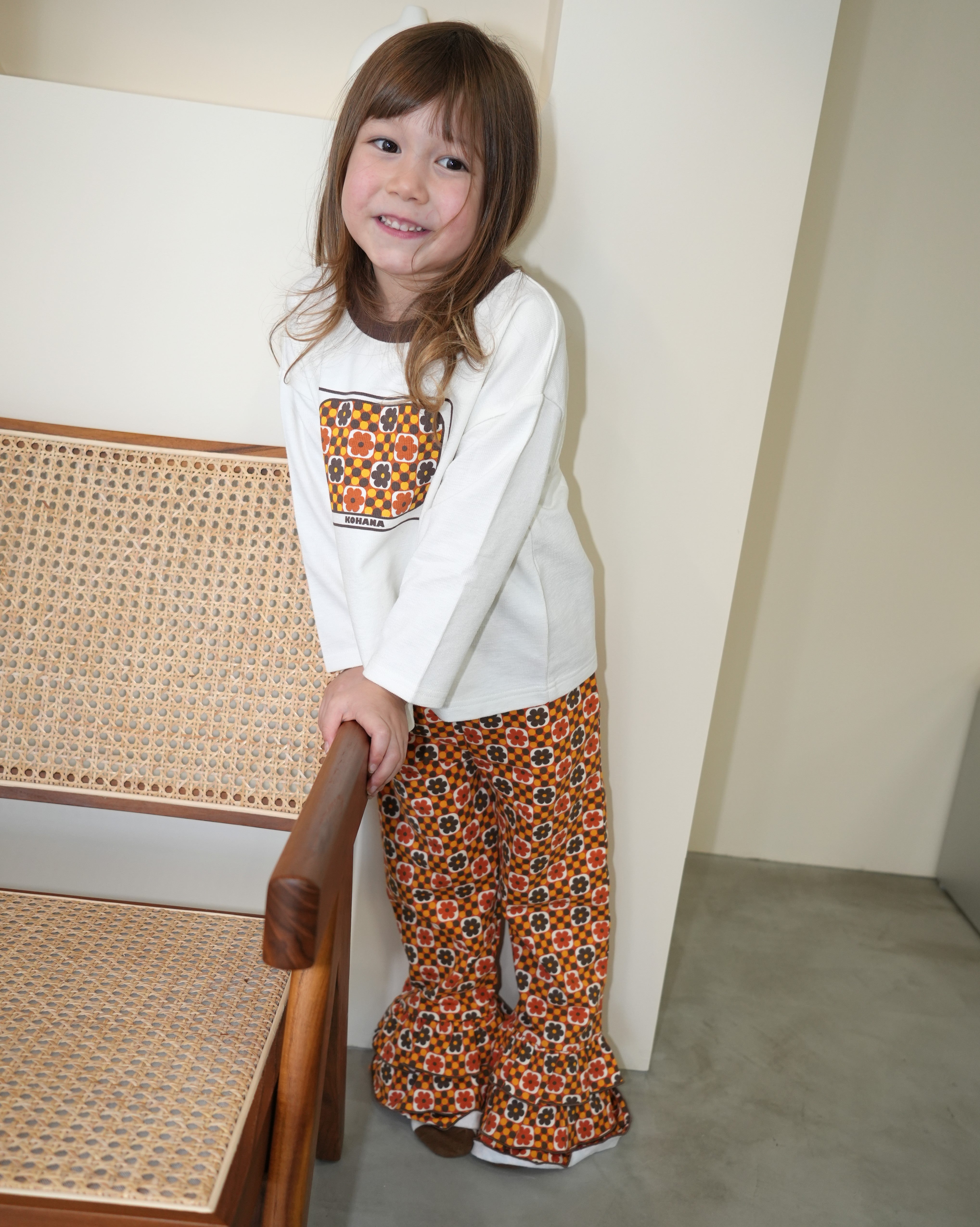 Retro Dot Flower 3/4 Sleeve T-Shirt (Kids') [110306]