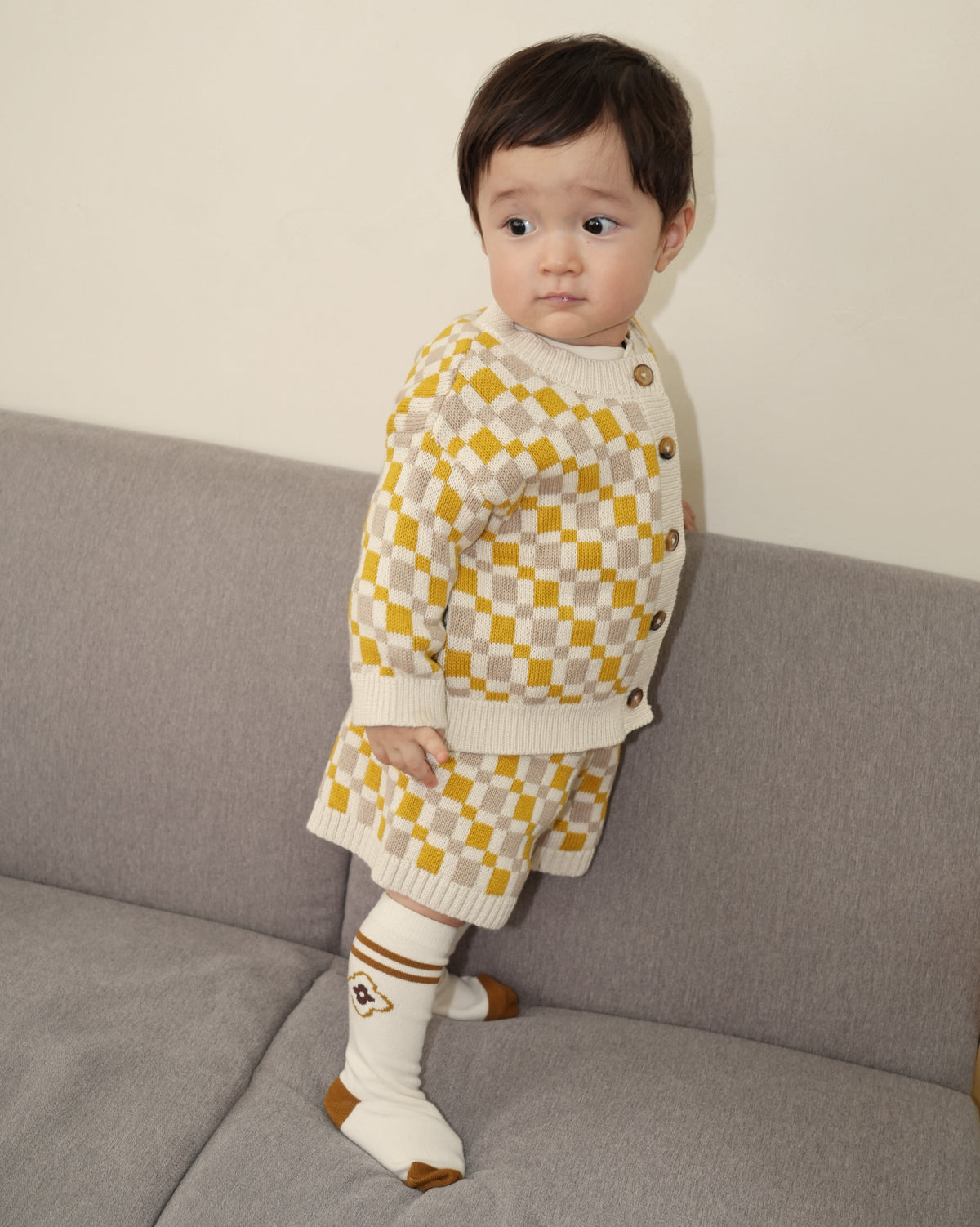 Block Pattern Knit Shorts【110358】