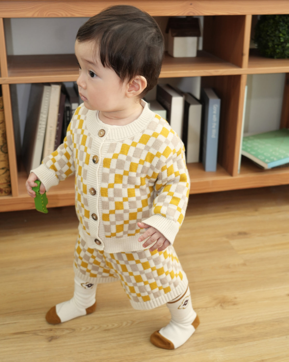 Block Pattern Knit Shorts【110358】