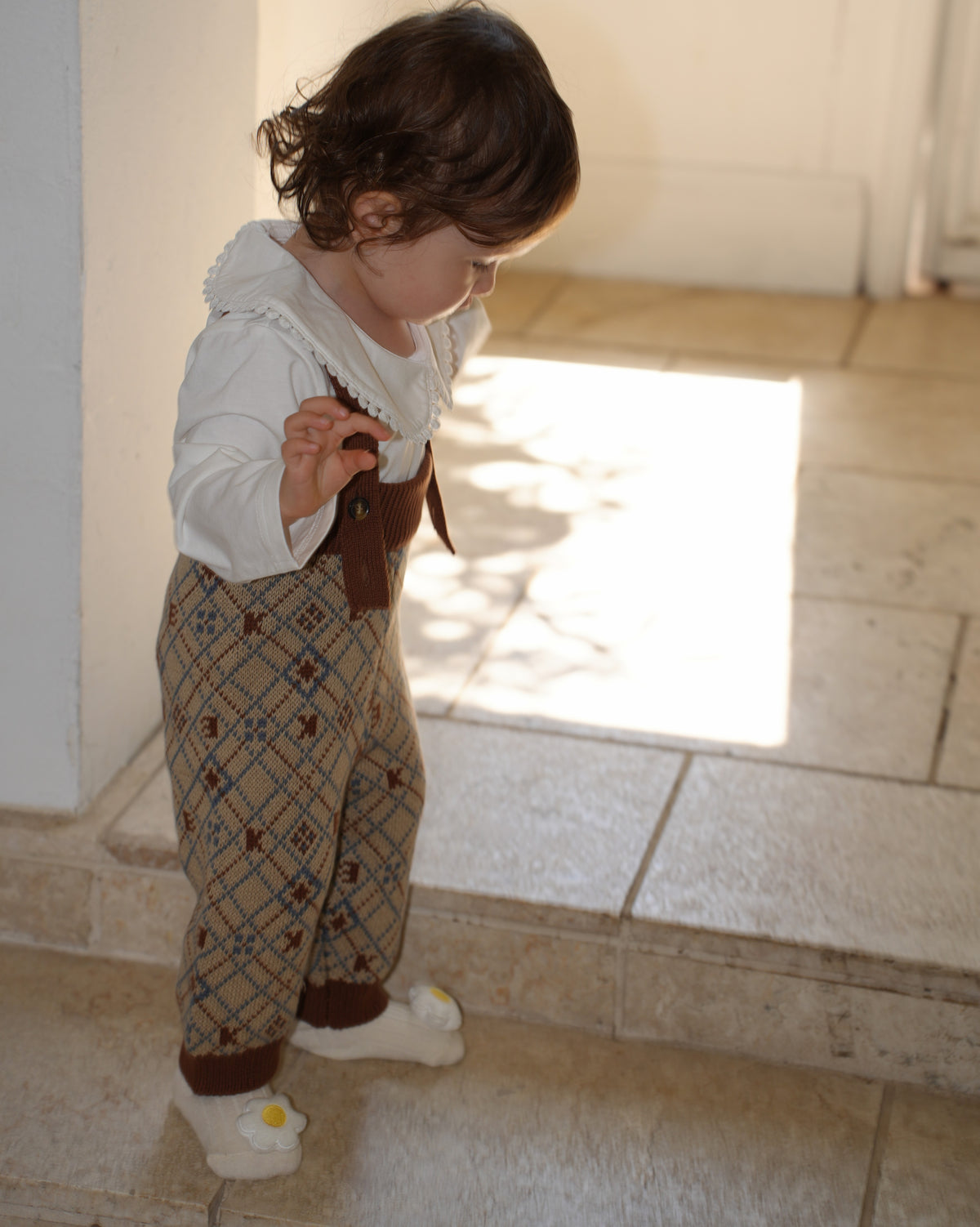 Pixel Art Knit Overalls【110605】
