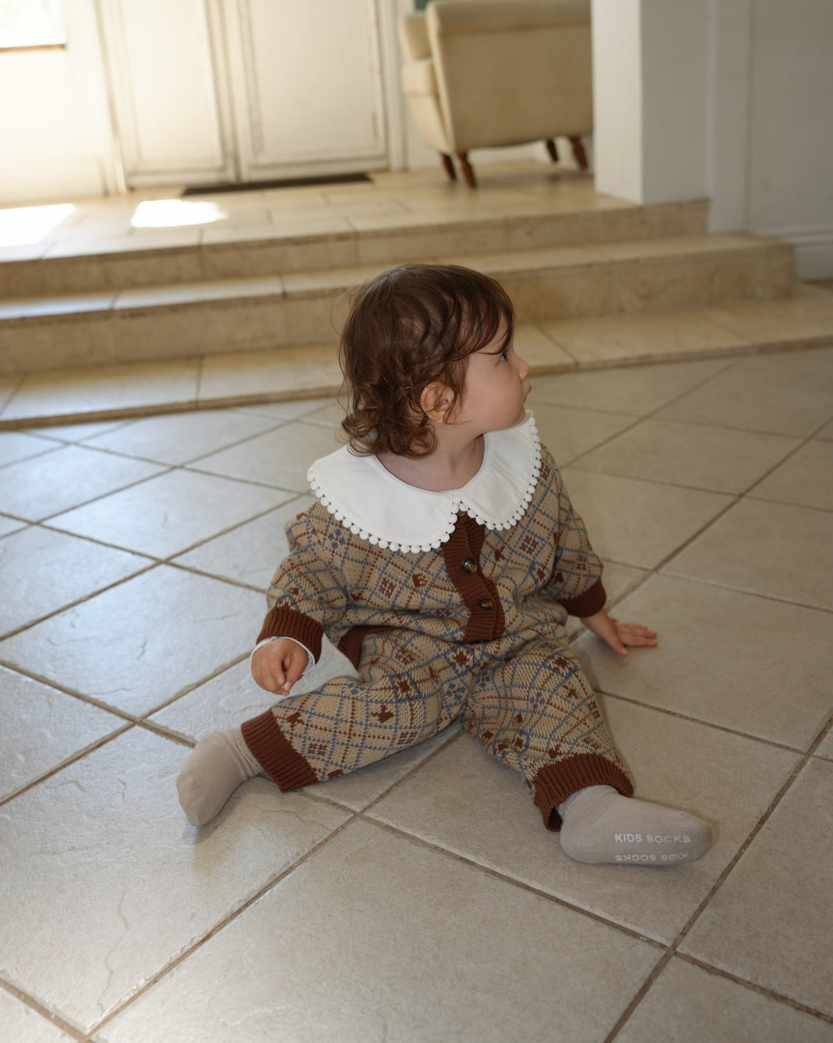 Pixel Art Knit Overalls【110605】
