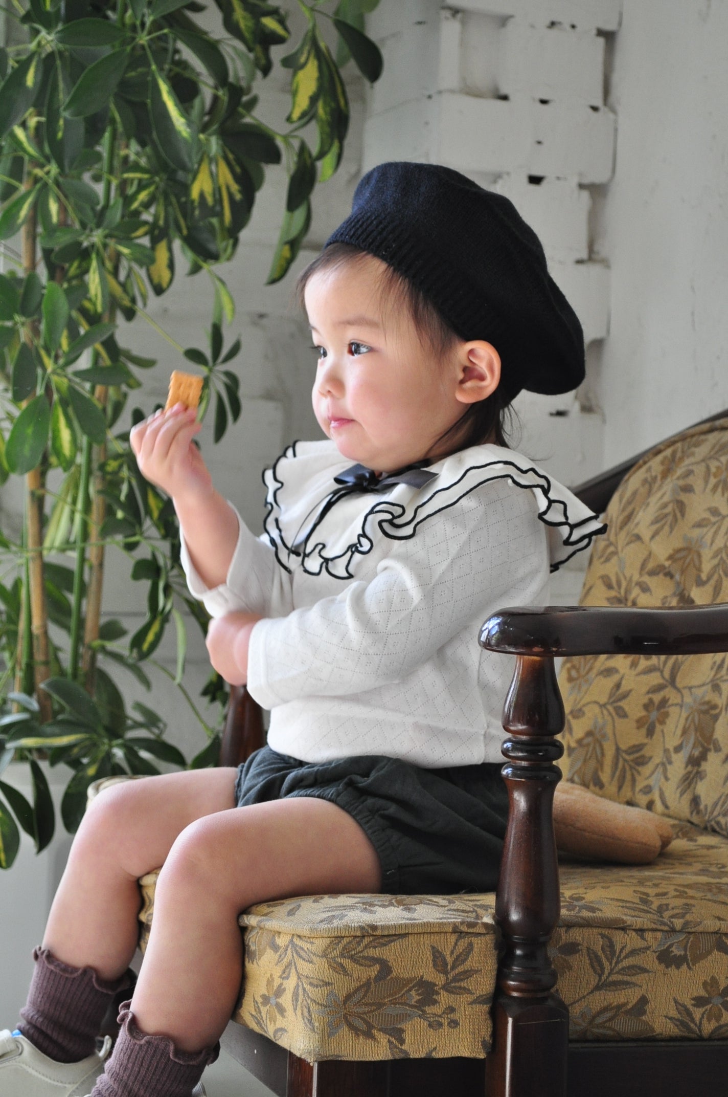 Classical Detachable Collar Pumpkin Pants Two Piece Set【110126】