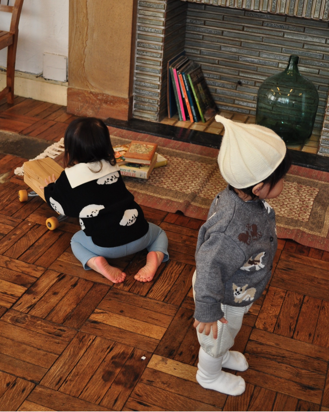 (予約商品)わんわんニットカーディガン【N3428】