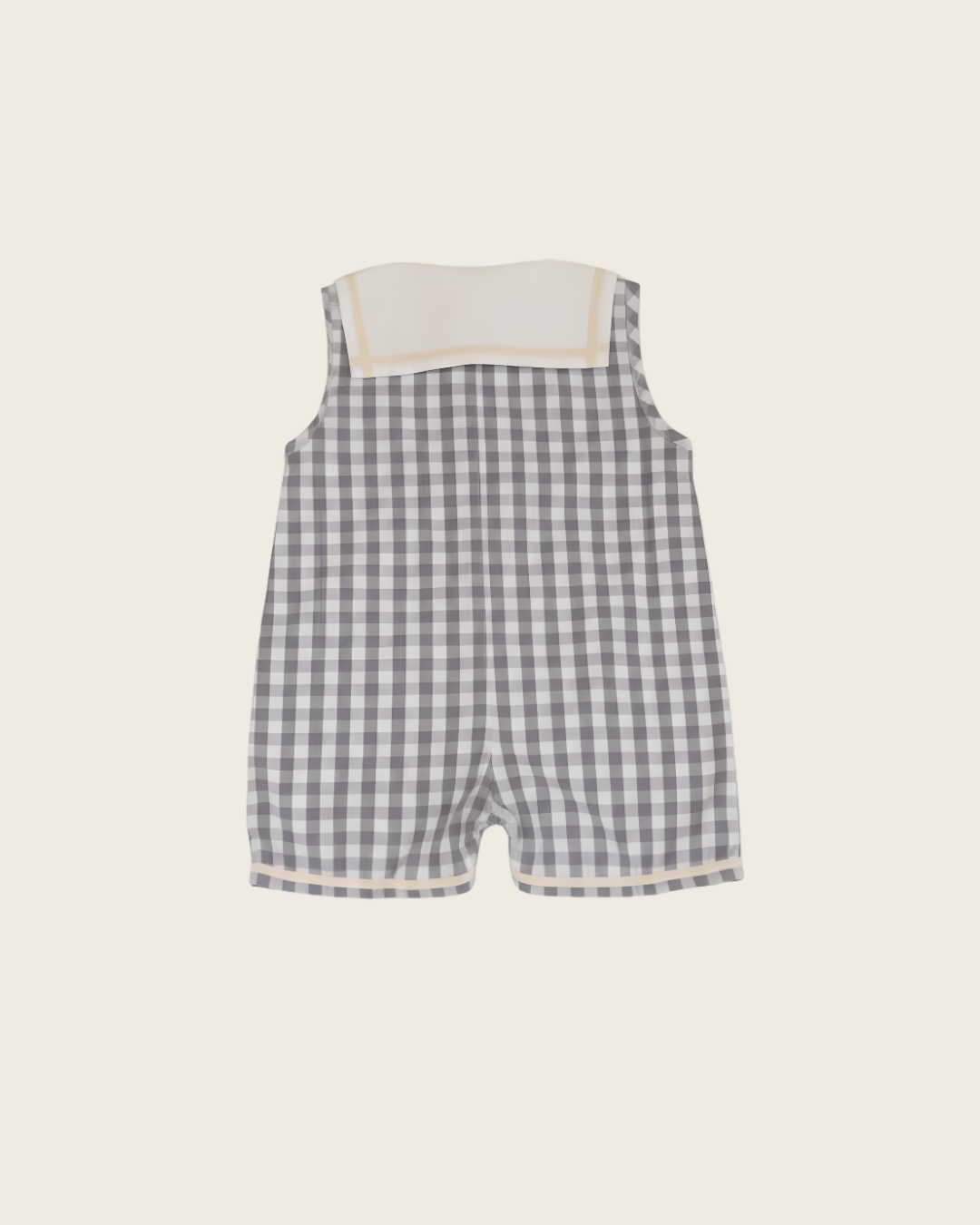Gingham Sailor Collar Salopette【110207】 (gray)