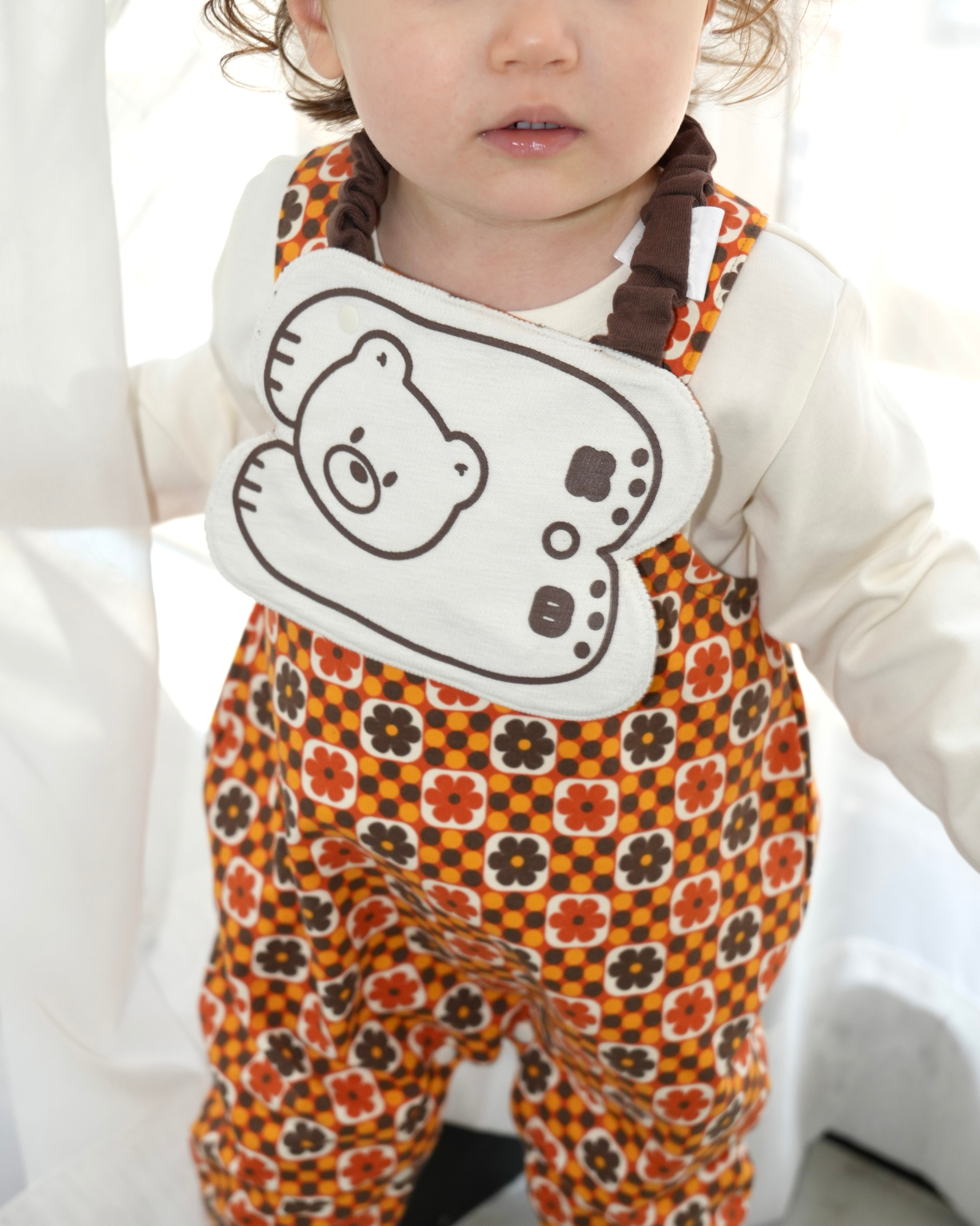 Retro Dot Flower Reversible Bib【110309】