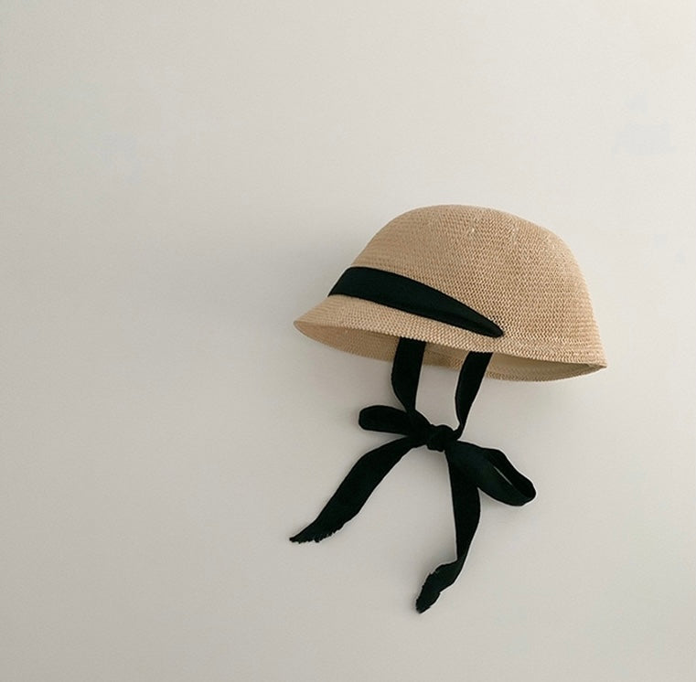 Straw ribbon hat [A216] 