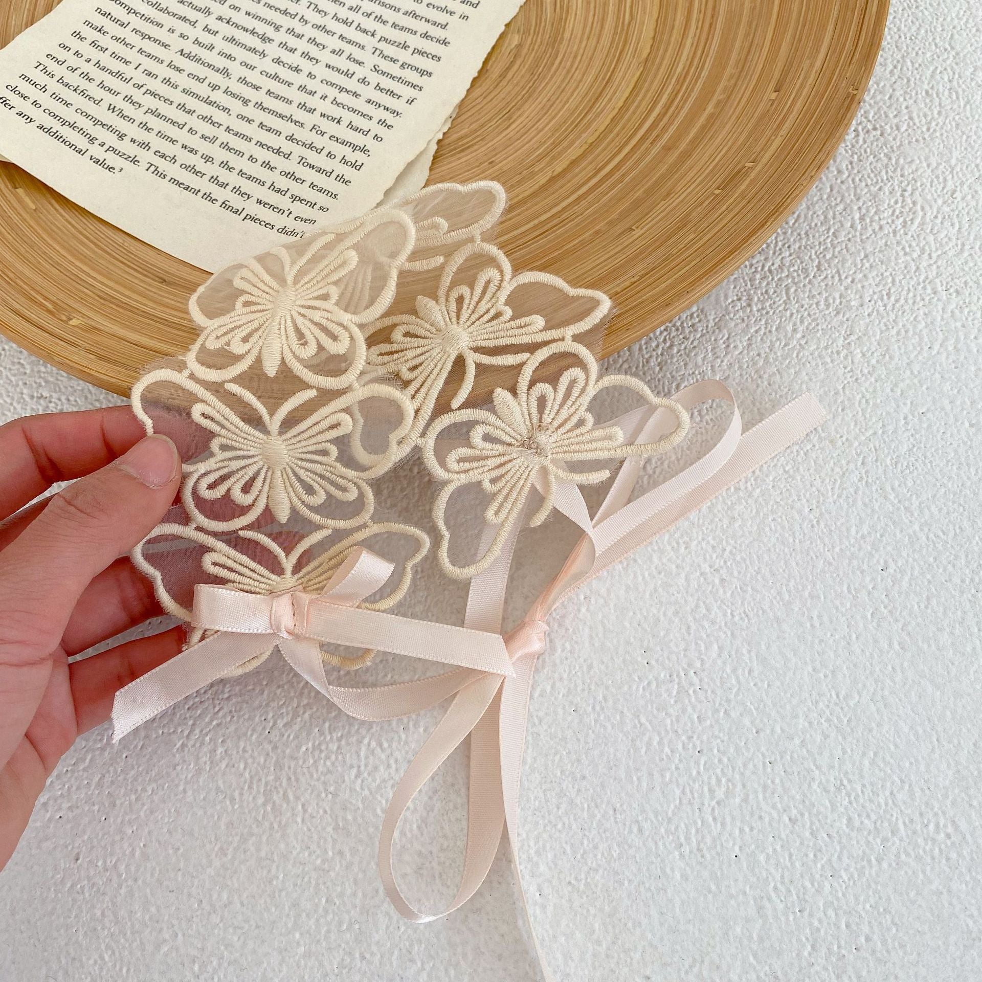 See-through butterfly ribbon hair band [A214] 