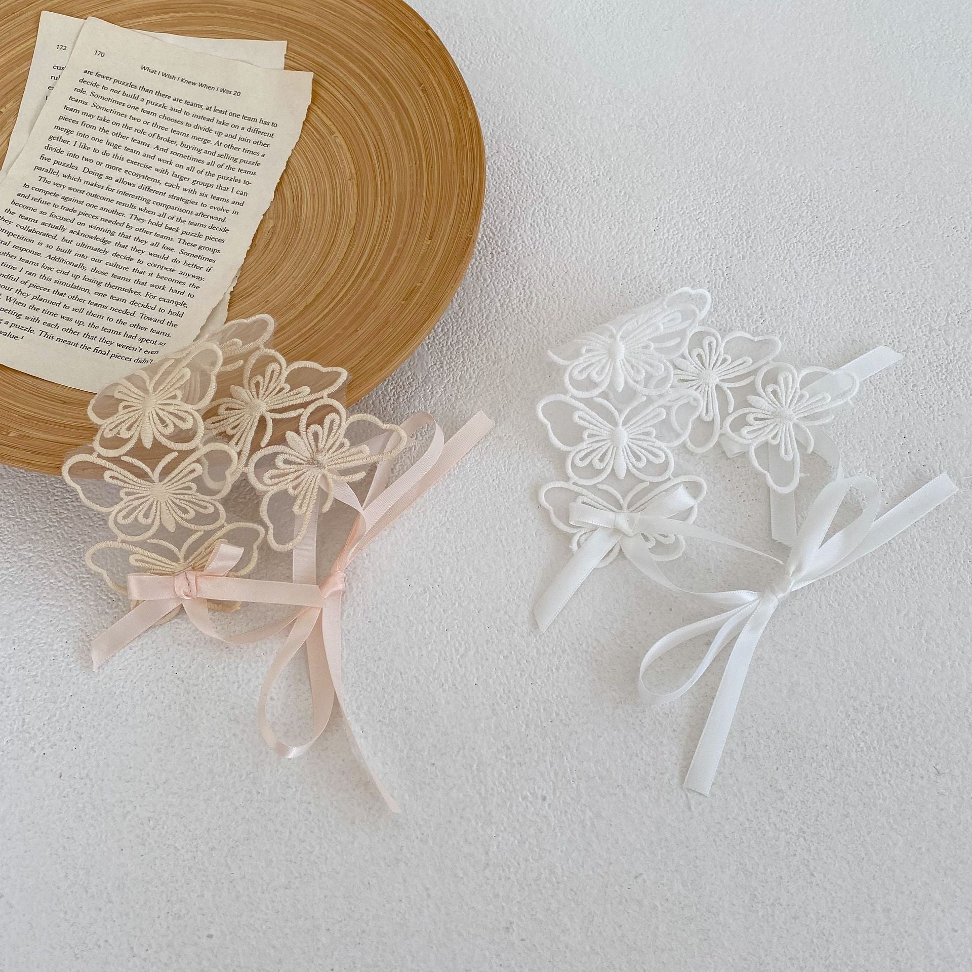 See-through butterfly ribbon hair band [A214] 