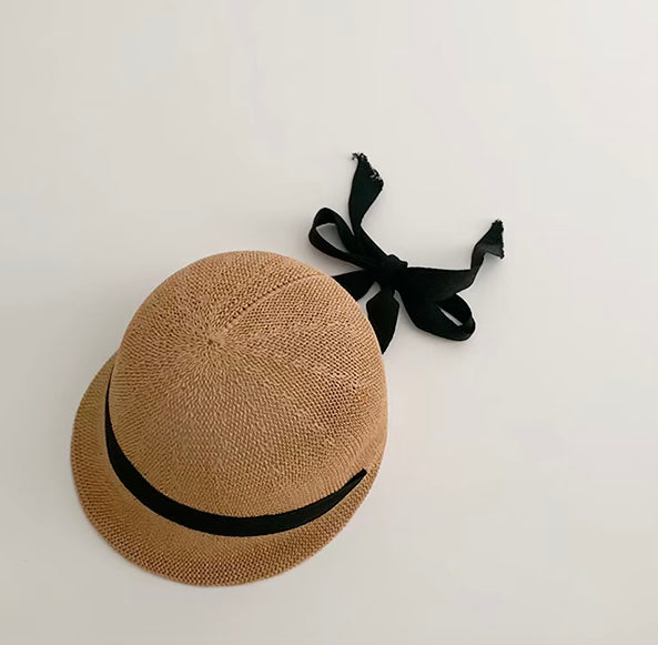 Straw ribbon hat [A216] 
