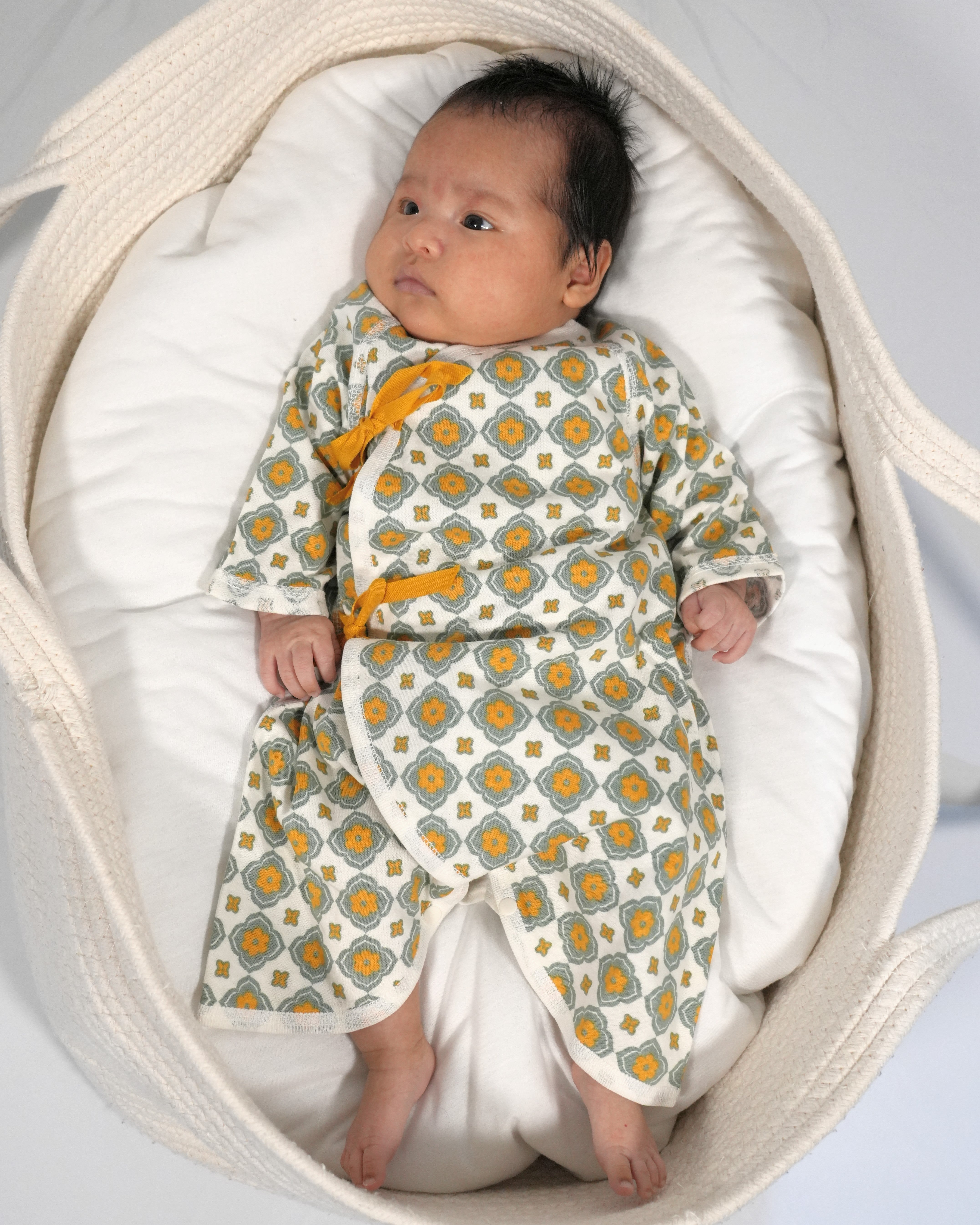 Vintage Tile Print Kimono Bodysuit Set 【110224】 (50-60)