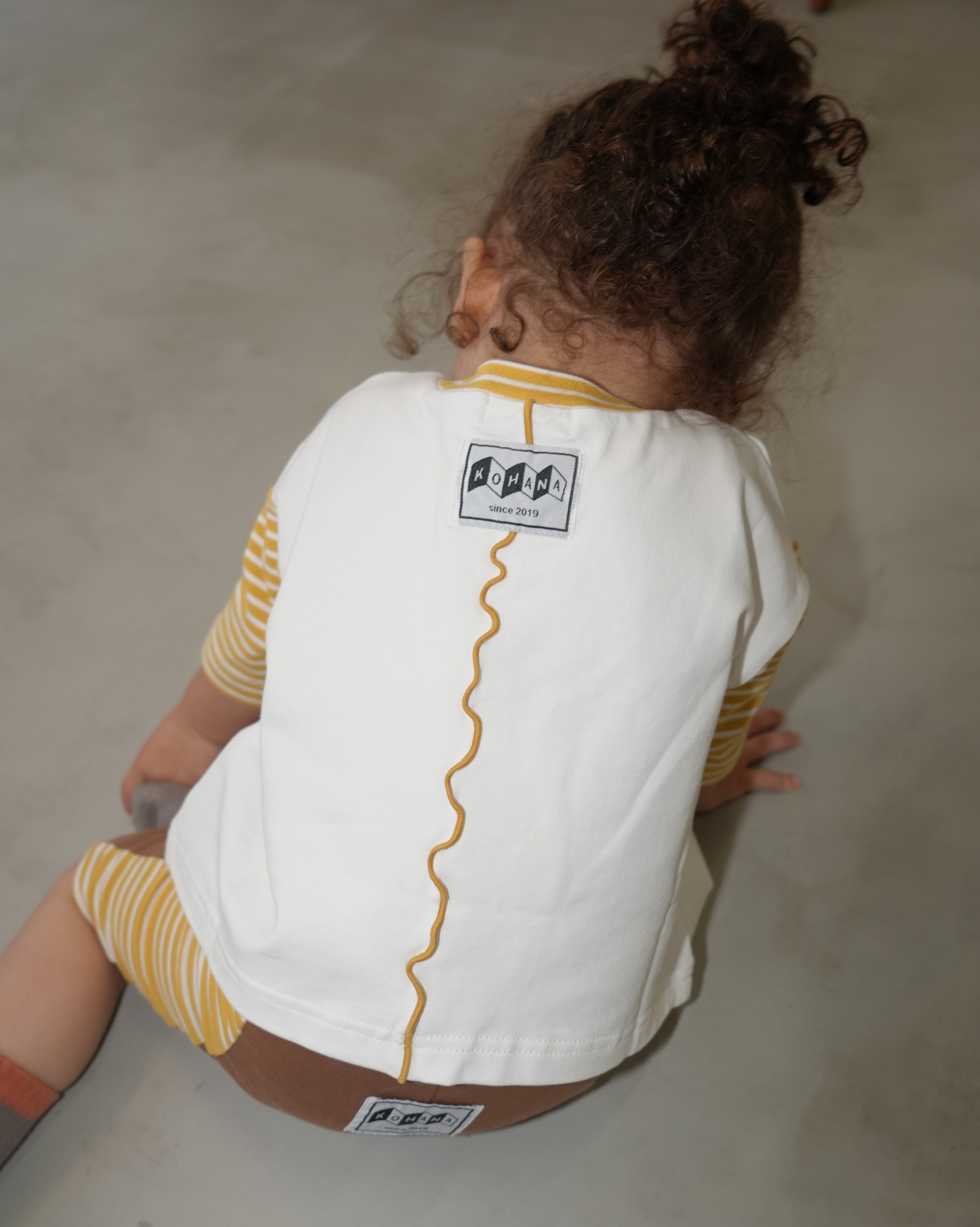 Animal Patch Border 3/4 Sleeve T-Shirt【110401】 (yellow)