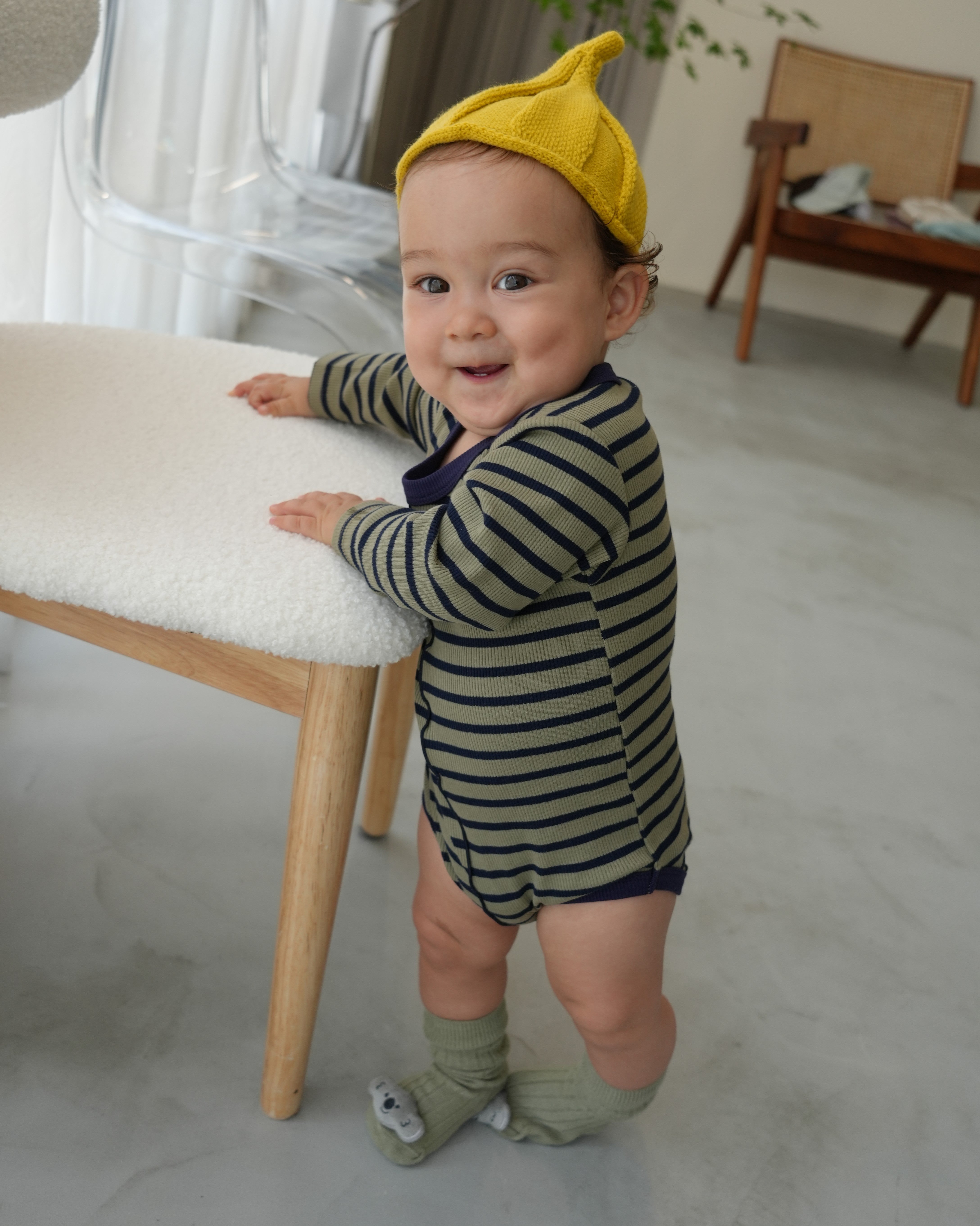 Striped Merrow Romper【110405】 (green)