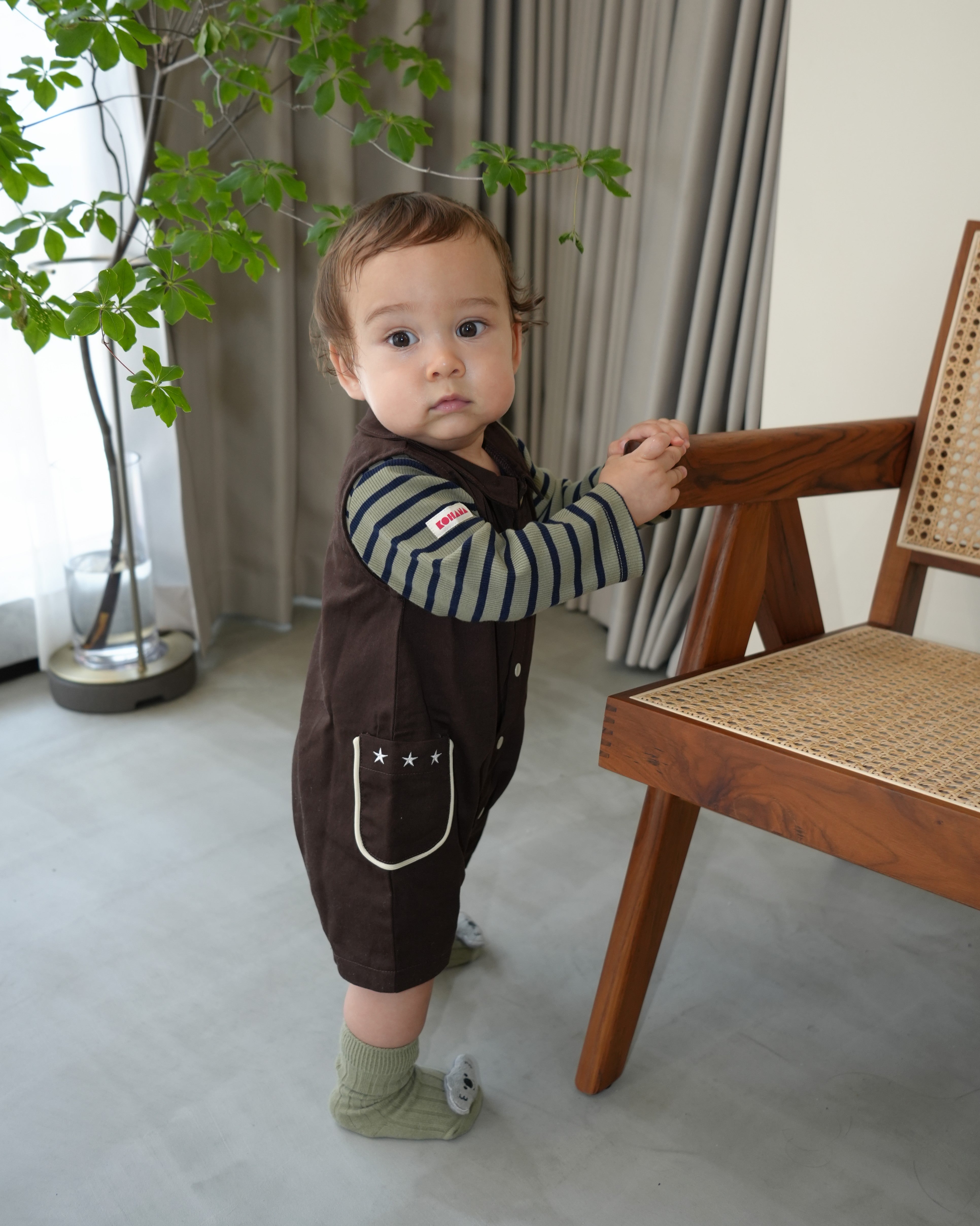 Striped Merrow Romper【110405】 (green)